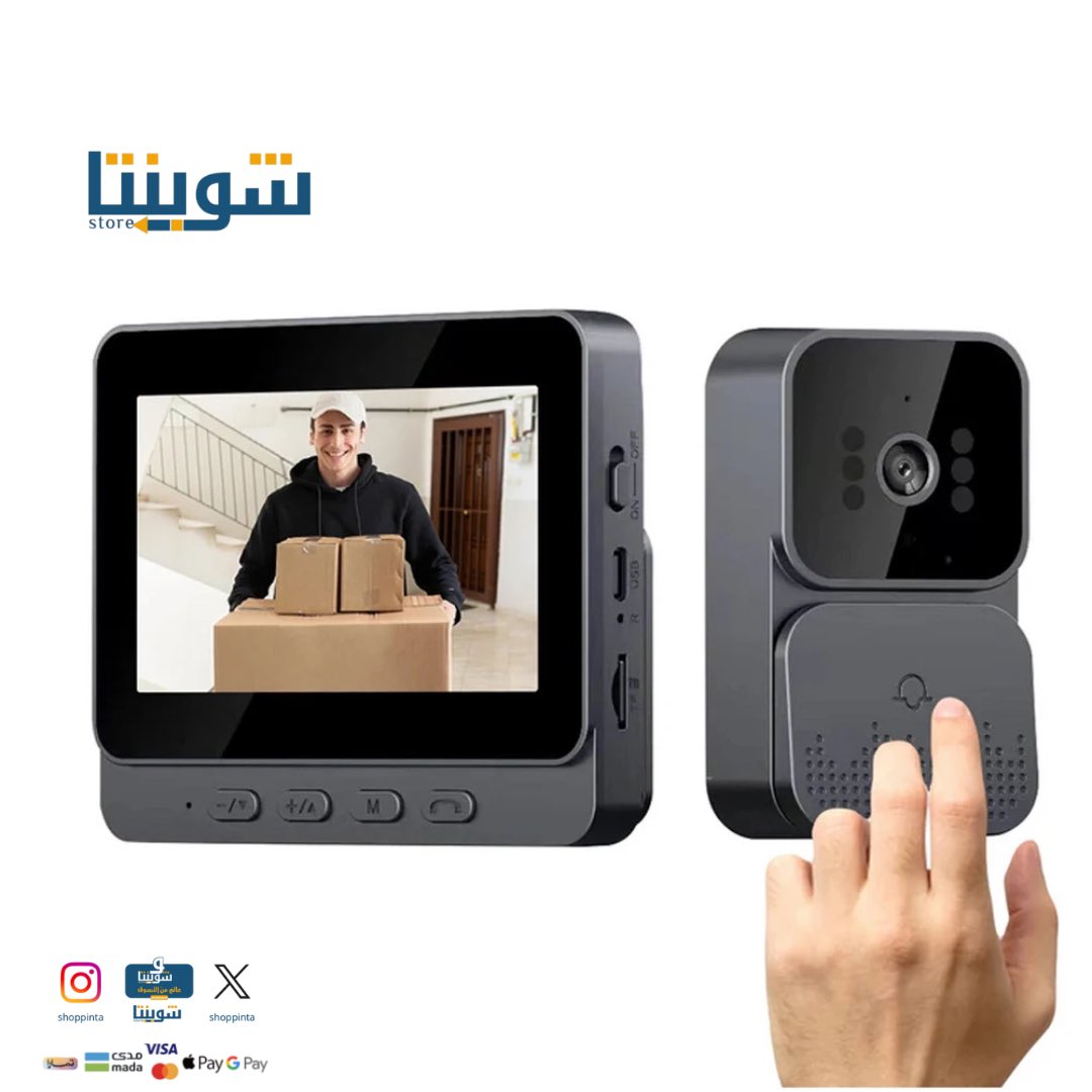 جرس باب ذكي 🚪
كاميرا ذكية M10 جرس باب ، جرس باب صوتي بااتجاهين مع شاشة WiFi عالية الدقة ، جي جي رؤية ليلية لاسلكية🔑

للطلب🌹
shoppinta.com/DpGRwxj

#شوبنتا