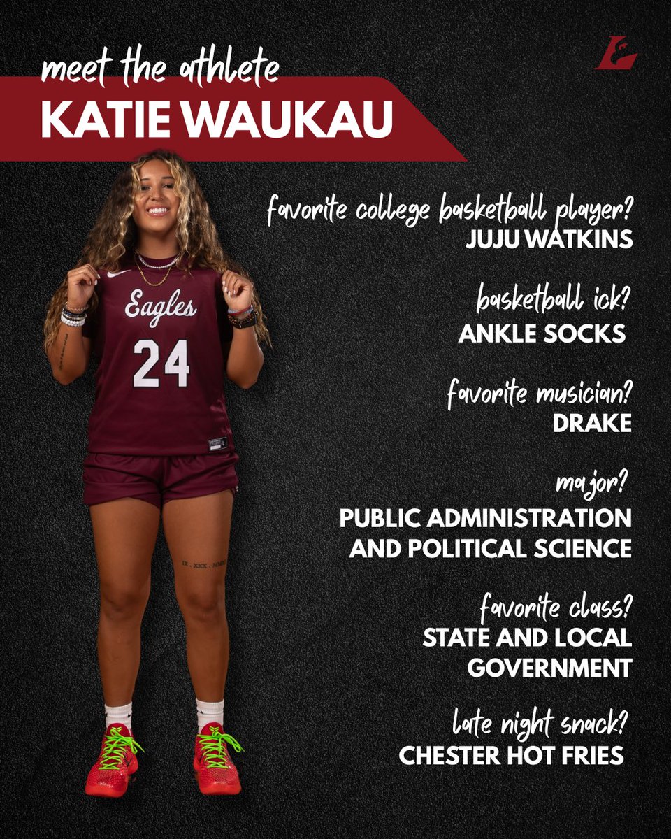 🦅 Meet the Athlete: Katie Waukau 🦅

Rocking #24, Katie is a Public Administration and Political Science major who brings confidence and fire to the court. Whether she’s debating in class or grabbing a chicken sandwich from Kwik Trip, she keeps it bold and real 💪🏽🔥