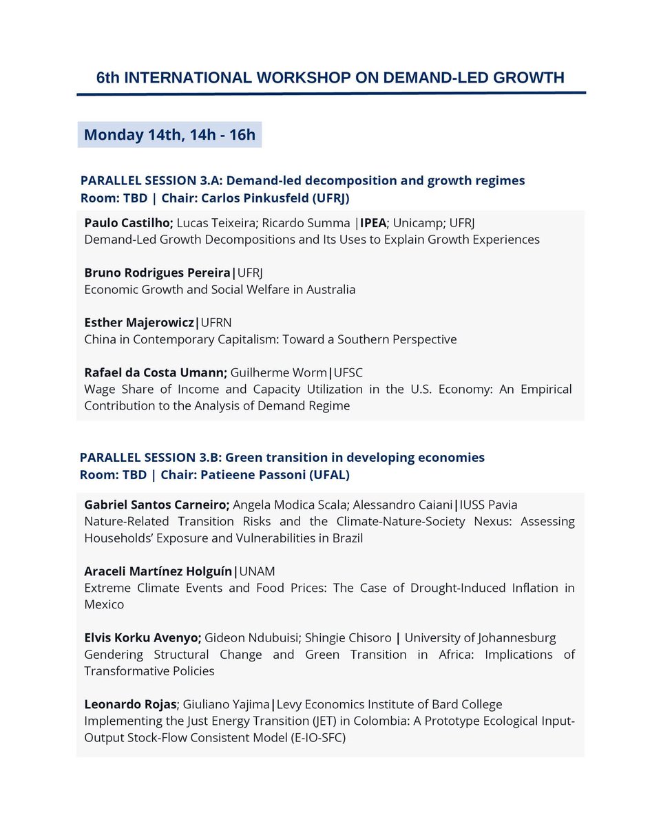 Check here the preliminary program for the 6th demand-led workshop in Rio! Happening in less than a month!!