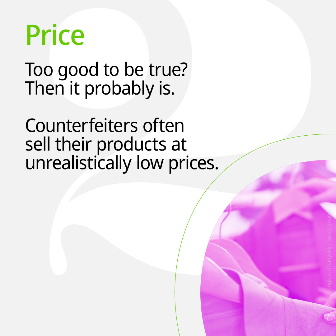 WIPO's tweet photo. Can you spot a fake? 🕵️‍♂️

From packaging to price, these 4 tips can help you spot counterfeits.

➡️➡️➡️ Swipe through to learn more