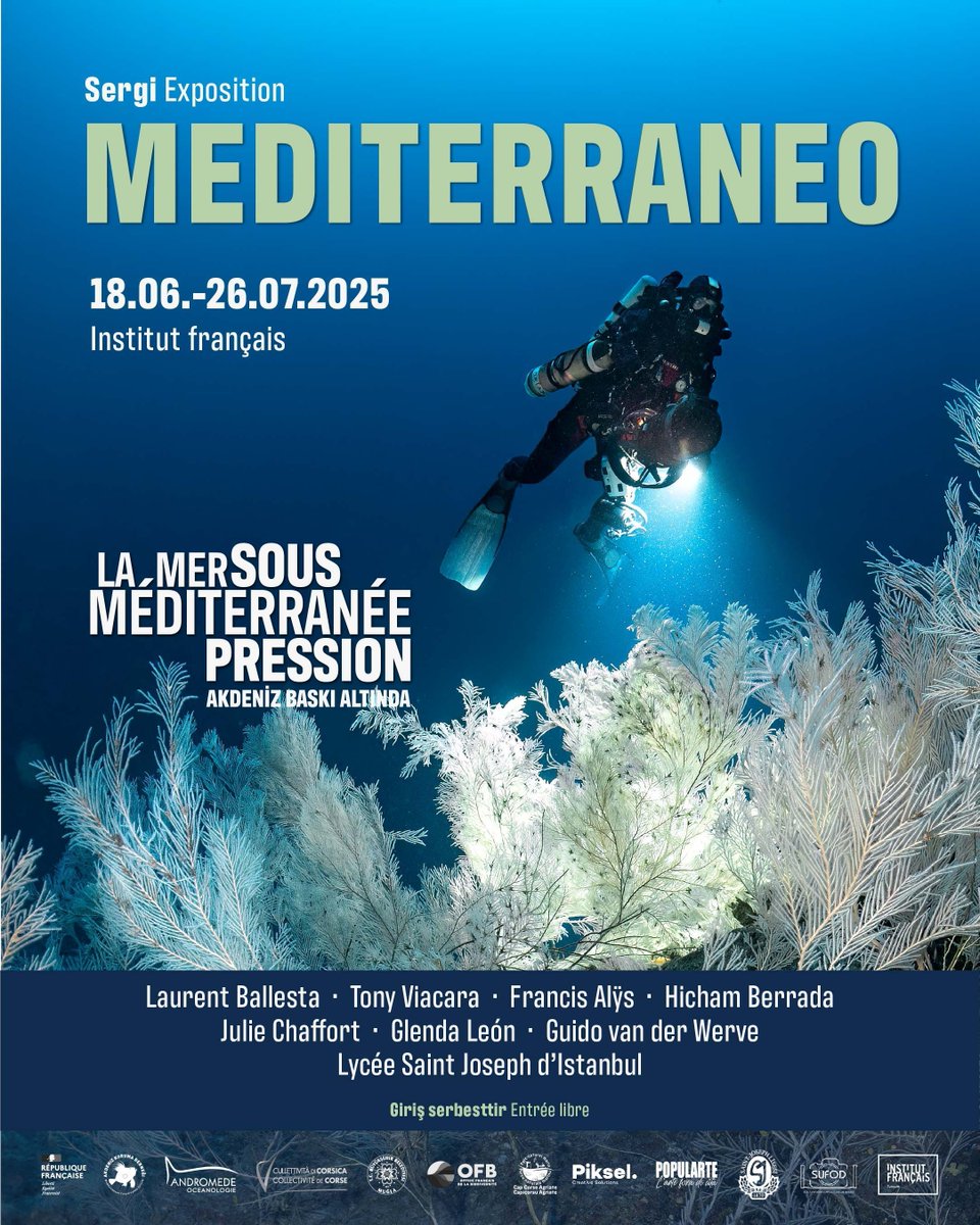 #İSTANBUL
EXPOSITION - MEDITERRANEO 
📆 18/06-26/07
📍 Institut français

L'Institut français accueillera à partir du 18 juin l’exposition de photographie "Mediterraneo", organisée dans le cadre du cycle « La Mer Méditerranée sous pression ». @piksel.creativesolutions.<a href="/s/">『S』</a>.u.f.o.d