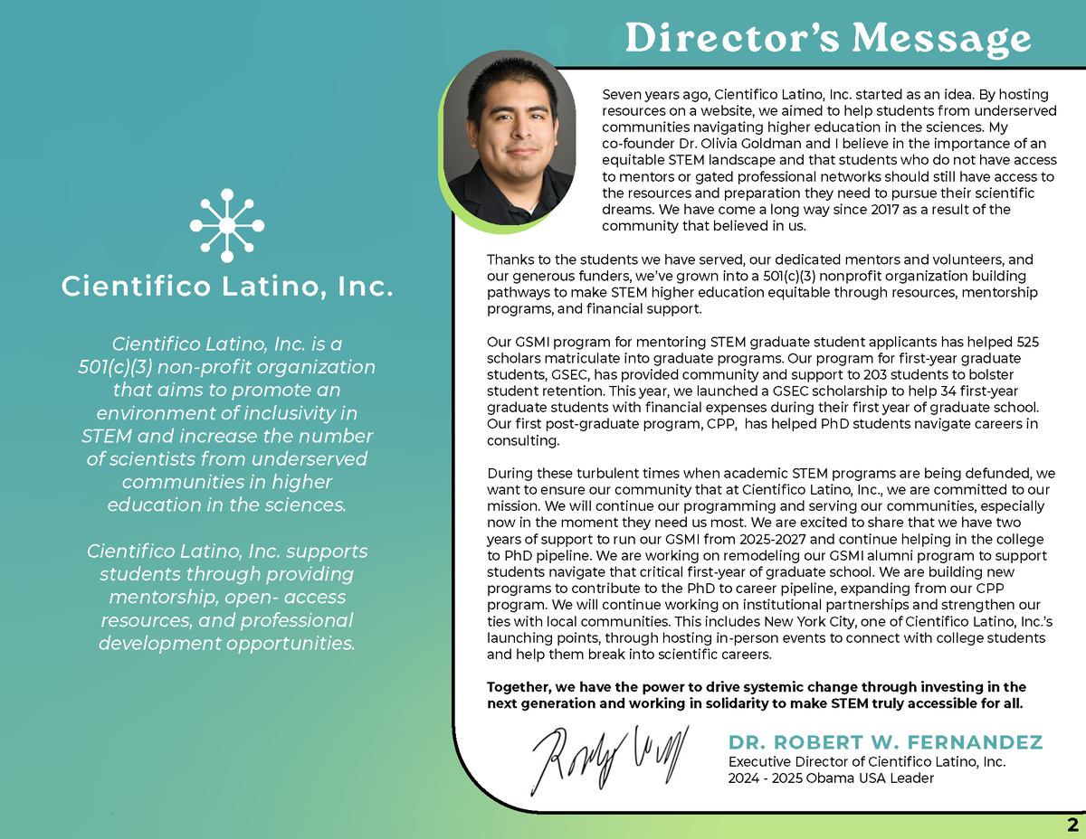 cientificolatin's tweet photo. ✨Our 2024 Annual Report is out!✨
Full report: https://t.co/o2ieHNBIO9

Includes:
🌟Director’s statement
🌟Program stats + testimonials
🌟Fee waiver partner map
🌟Org history
🌟Press highlights https://t.co/VrlMd9dl0y
