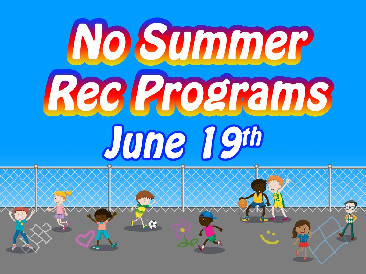 📢REMINDER: There are no summer recreation programs Thursday, June 19 in observance of the Juneteenth holiday. The OEAC will be closed.