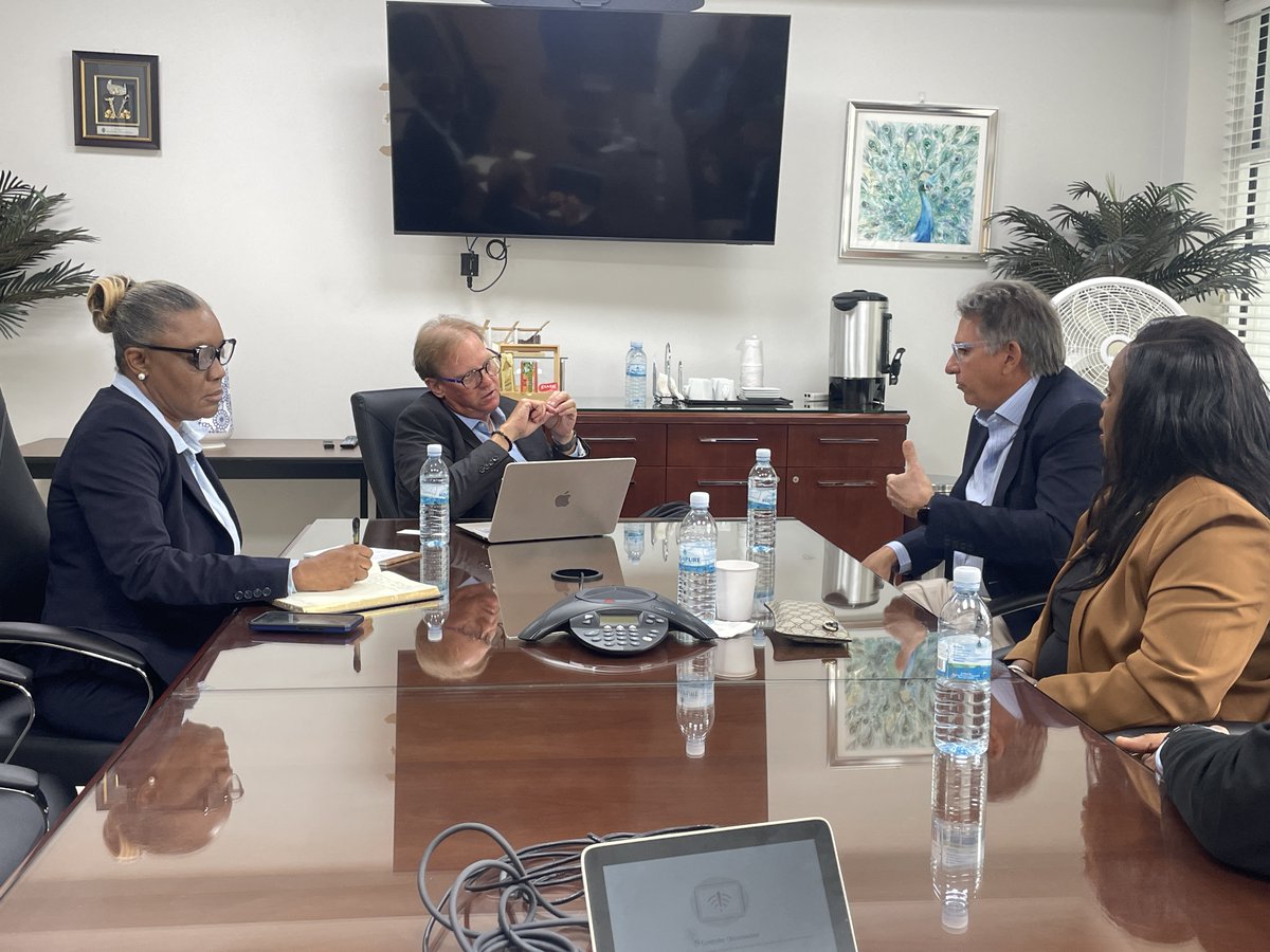 MMG Bank and Trust Ltd. Principal Chairman Jorge Morgan, Managing Director Pachridee Ferguson, and Deputy Manager Cecil Ferguson paid a courtesy call on the Attorney General, the Hon. L. Ryan Pinder, and Permanent Secretary Sonia Culmer.