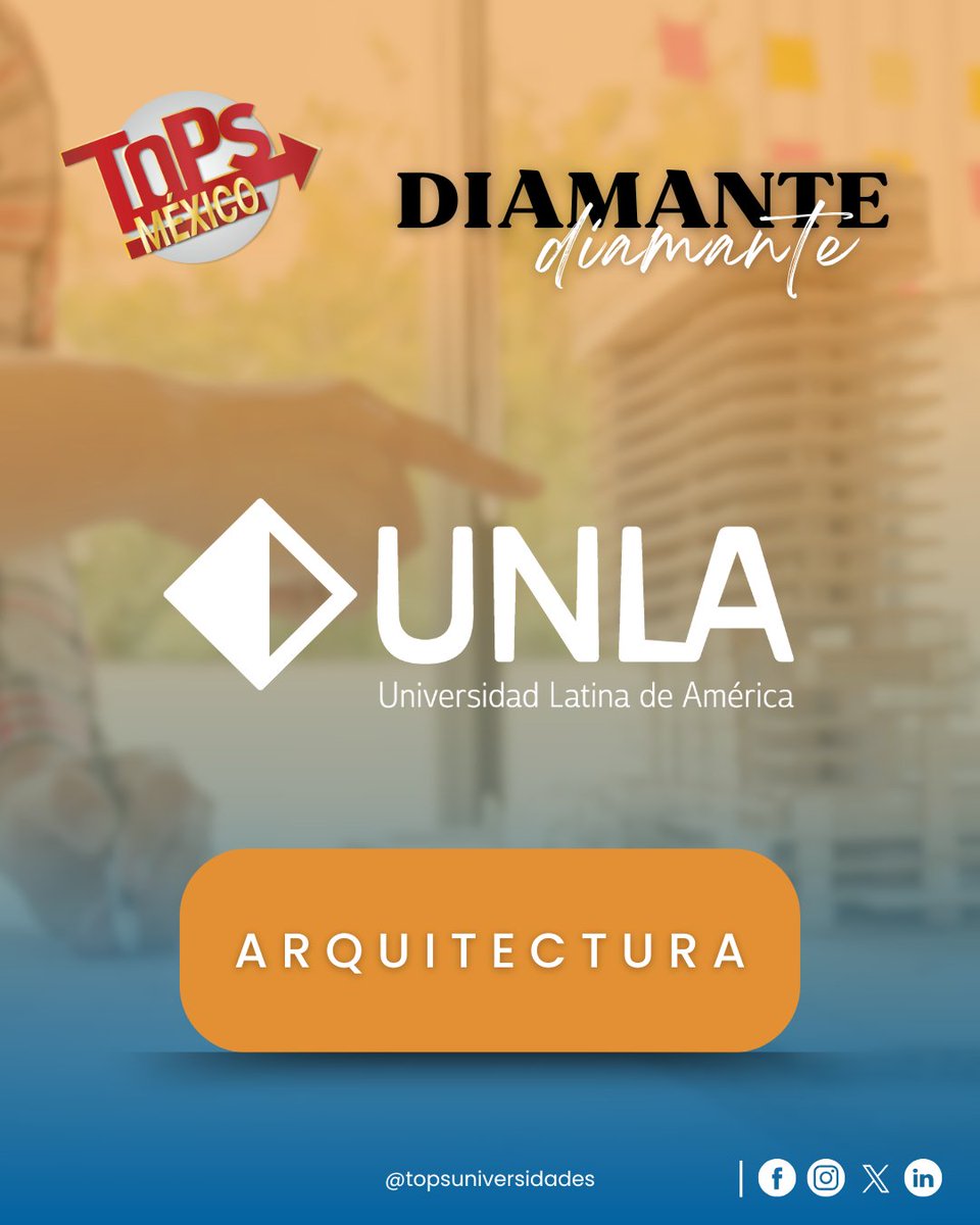 ✨ ¡Orgullosamente DIAMANTE! 💎🏆

En la Universidad Latina de América, el éxito los distingue. 🚀📚 Por su destacada presencia en la categoría de la Licenciatura en Arquitectura. 

f.mtr.cool/nuzlgbkant 

#UNLA #OrgulloDiamante #ExcelenciaEducativa