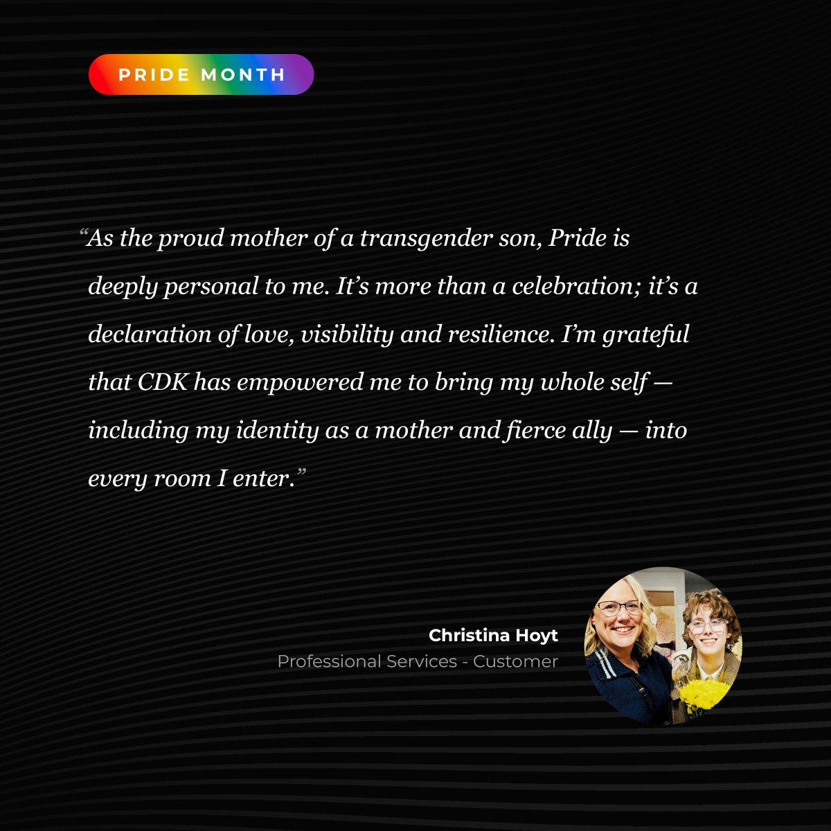 This #PrideMonth, we’re proud to amplify the voices of our CDK colleagues as they share what Pride means to them.