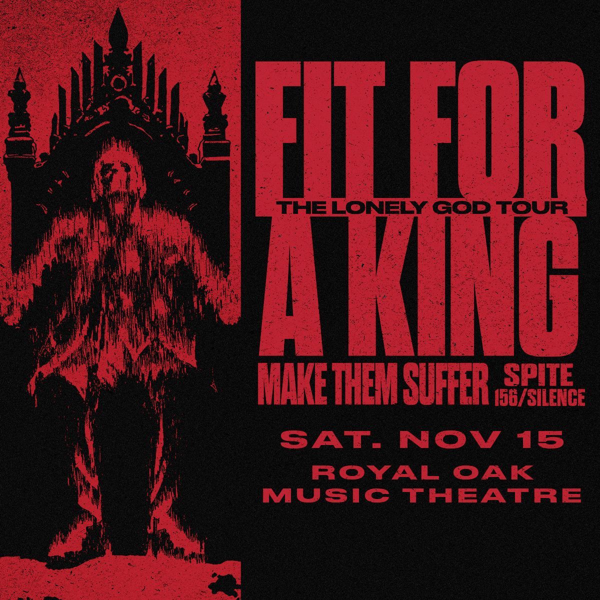 💀 NEW SHOW 💀

@FitForAKing | 🗓 Sat. Nov 15

Venue Presale starts at 2pm
Code: FATHER | 🎫: buff.ly/bCKSD1D