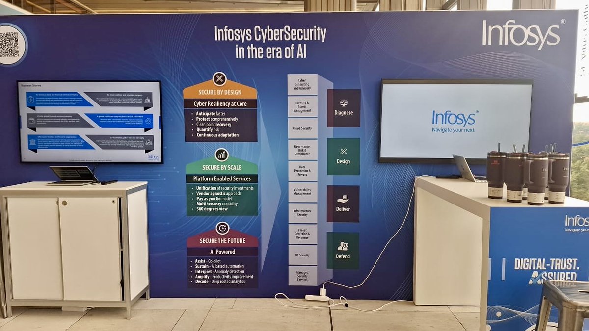 InfosysEvents's tweet image. Curious about how to implement #ZeroTrust security or leverage #AI to reduce cybersecurity risks? Meet #InfosysCyberSecurity leaders Luke Smith, Arnoud Hablous, Kamesh Grover, and Varun Soni at Booth # G6 at Zenith Live’25 in Prague! See you there! bit.ly/4jxUErK…