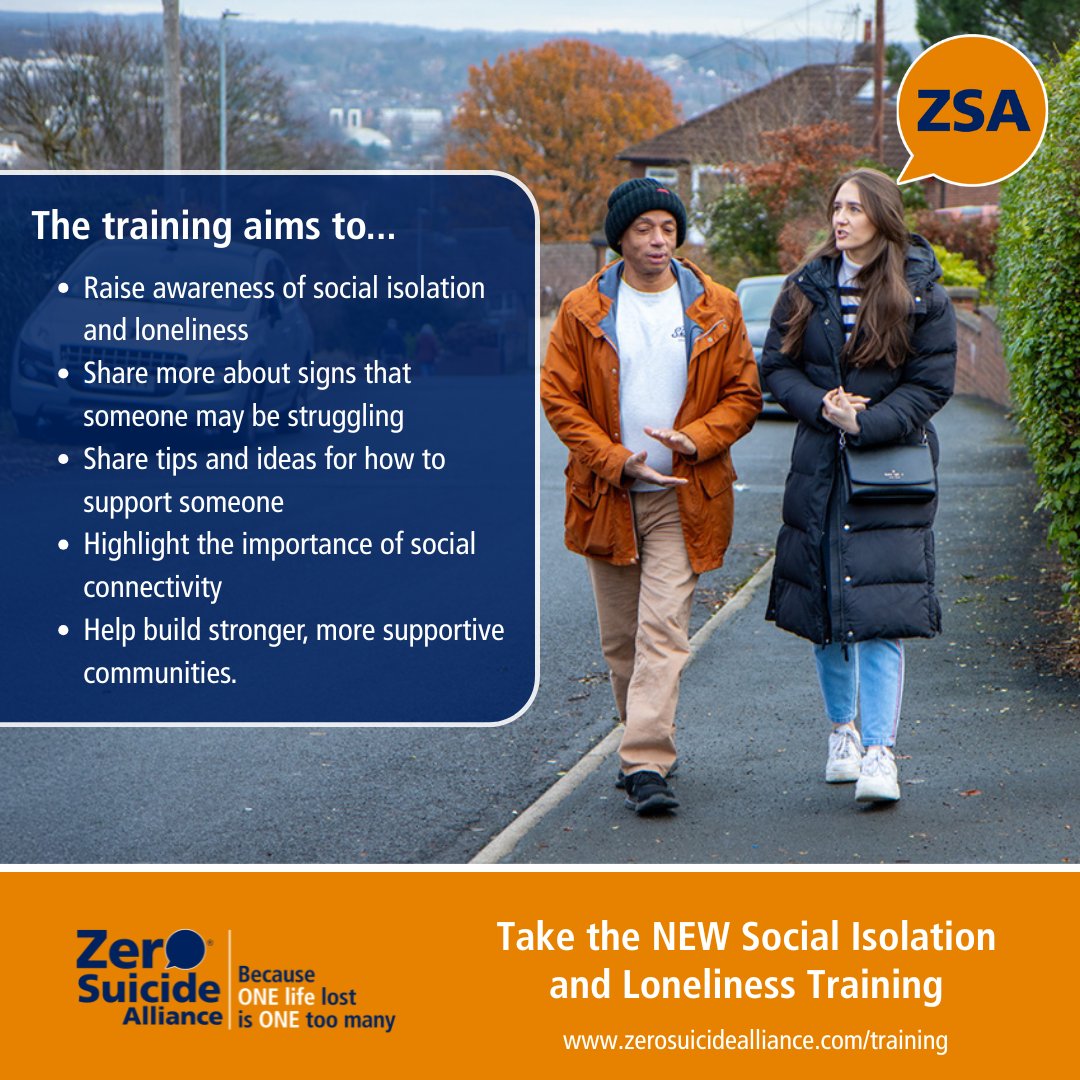 Zer0Suicide's tweet photo. Tackling loneliness and social isolation starts with all of us.
This free training gives you the tools to better understand and support others.
https://t.co/Uww0QvbQPw
Let’s build a more connected world
#EndLoneliness #LearnToConnect #FreeTraining #IsolationAwareness https://t.co/Fl9Pmckyjx
