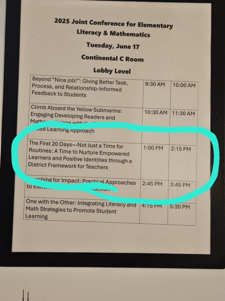 What are you doing at 1pm today? Come join a group of dedicated educators as we share our story about 'resetting practices' in the classroom through the introduction of intentional lessons during the First 20 Days of School. #ZionD6 #litmath25