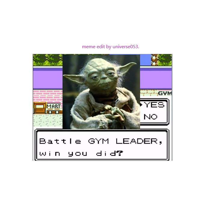 universe053's tweet image. couldn't resist this edit. #pokememes #classicpokemon #mashup #yoda #funny