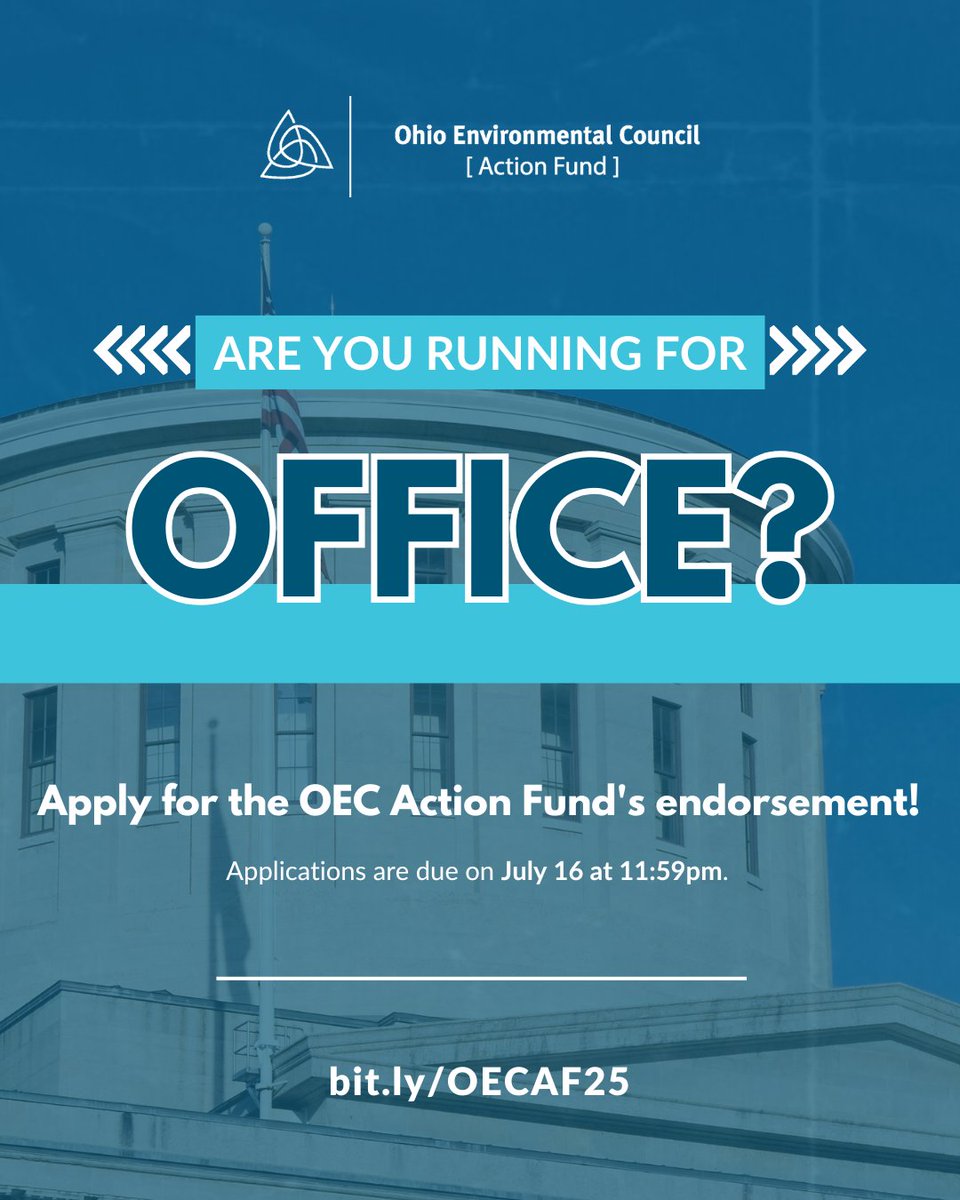 The OEC Action Fund is proud to endorse candidates who will champion the health of Ohioans. If you or someone you know is running for election this year, apply by July 16, 2025! Apply now: theoecactionfund.org
