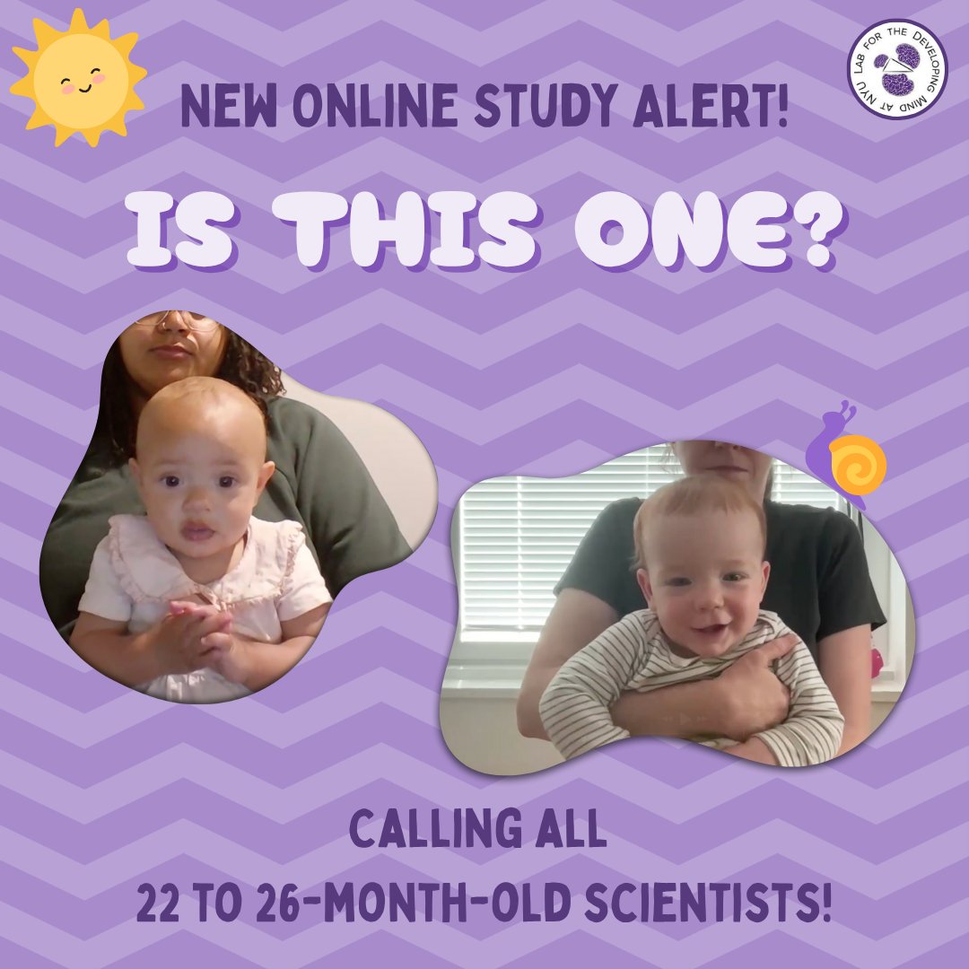 Calling all little scientists: We have a new online study, "Is This One?"

In this 20-minute study, hosted on Zoom, we are interested in how 22-26 month old babies learn the names for things in the world around them!

Please visit labdevelopingmind.com/participate to participate!💻