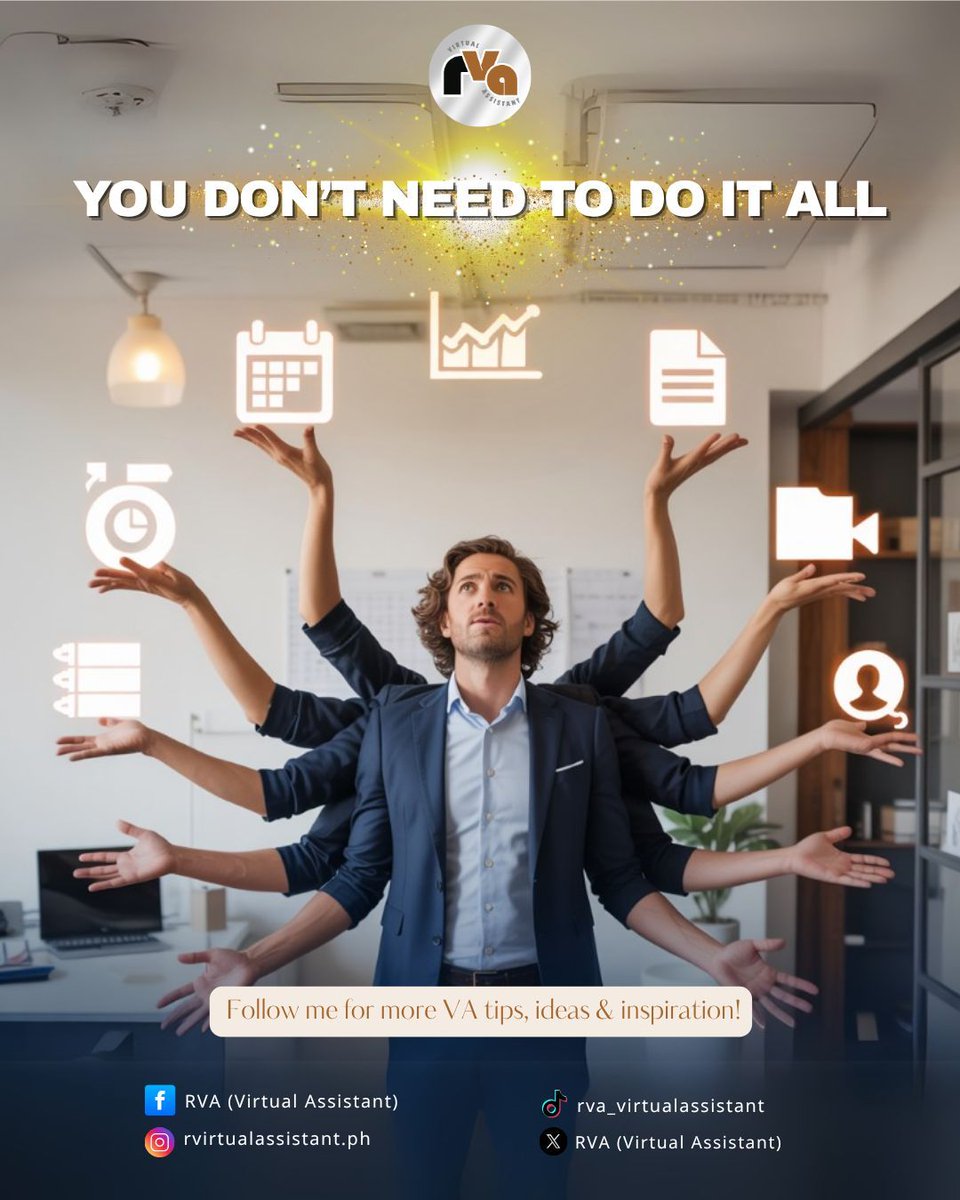 RheaL39164's tweet photo. Doing everything on your own isn’t sustainable.
Your time is valuable; delegate to a virtual assistant and focus on growing your business! 💼💻

📩 Message me today, and let’s make your day easier. 
#YouNeedAVA #VirtualAssistantPhilippines#RVAvirtualAssistant #RVA https://t.co/ChrIbAEOxE