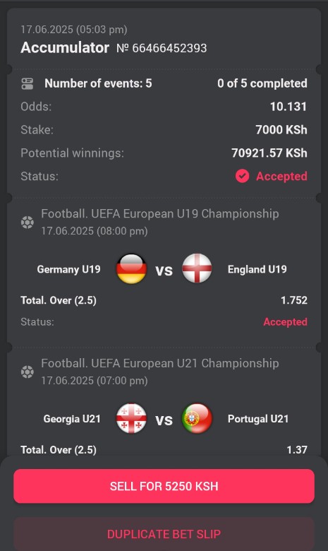 OVER 2.5 SLIP DBBET 🔥 

10 ODDS MAXIBET 

BOOKING CODE 👉TL4AU

CREATE ACCOUNT 👉 db-bet.co/SUREJIM

USE PROMO CODE 👉 SUREJIM 

APP 👉db-bet.co/4h2Hy4i