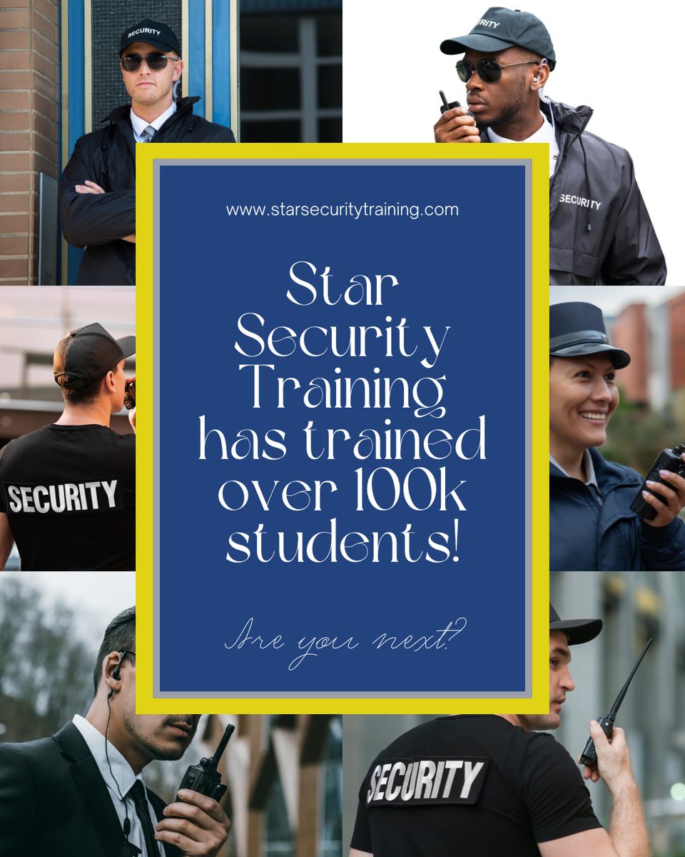 GuardTraining1's tweet photo. 🚨 Over 100,000 trained and counting! 🚨
At Star Security Training, we’re proud to have helped launch thousands of careers in the security industry. 💼🛡️
Ready to take the first step toward a future in security?
👉 Visit https://t.co/1P6ZSmDIVl to join the ranks.
 Are you next? https://t.co/cL8krOSXeT
