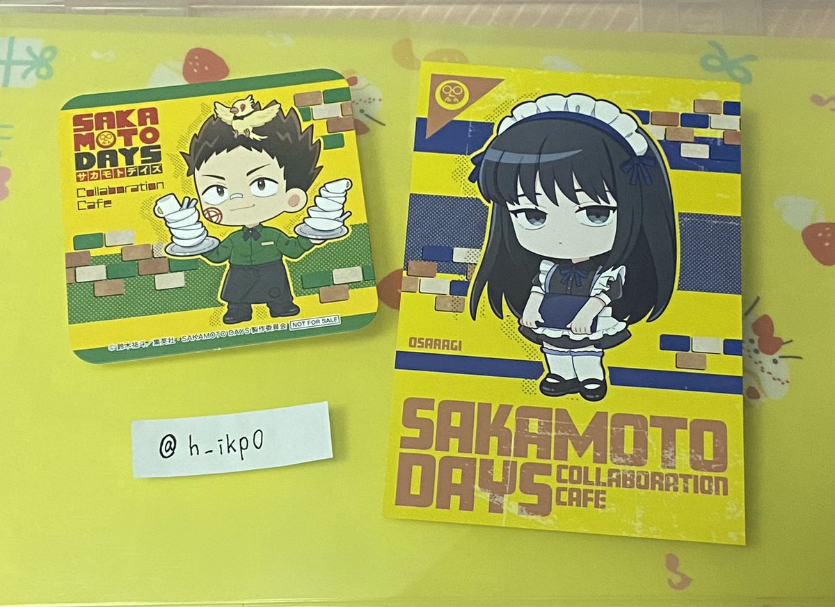 h_ikp0's tweet photo. SAKAMOTO DAYS サカデイ スイーツパラダイス スイパラ Chugai Grace Cafe カフェ サカモトデイズ 交換

【譲】南雲 大佛 平助 坂本

【求】缶バッジ▷ シン(SD)
　　　ポラショ▷ シン(SD)
　　　特典▷ 同種 シン
　　　平助▷ 同異種 シンの物なんでも◎

郵送希望
お気軽にリプ.DMお願い致します◎ https://t.co/eTC2PNMakW