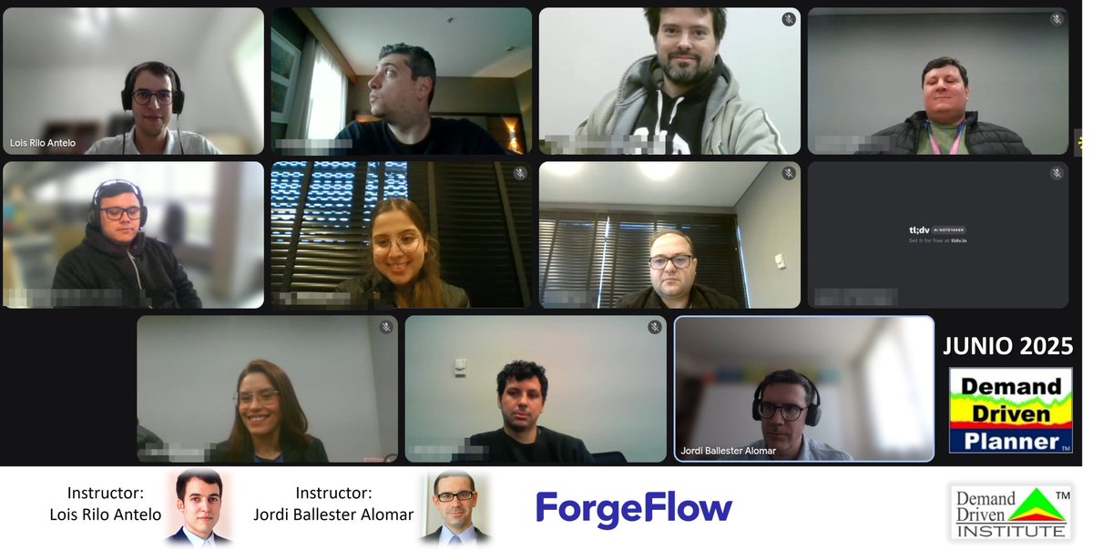 Jordi Ballester Alomar and Lois Rilo Antelo of #ddiaffiliate ForgeFlow lead an online Demand Driven Planner (DDP) program. #thoughtware #supplychaineducation #DDMRP #demanddriven #supplychaininnovation #supplychaintransformation