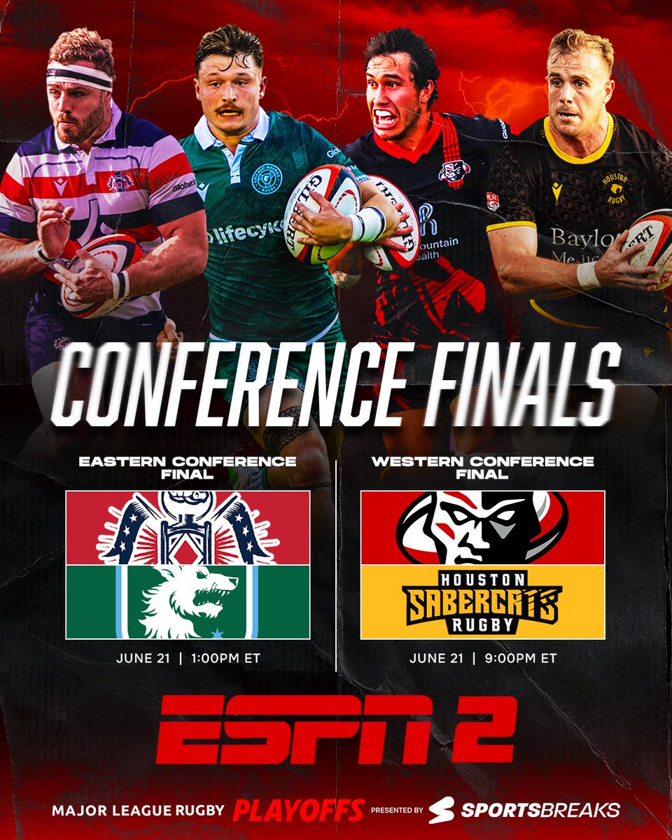 Major League Rugby (@usmlr) on Twitter photo Only two can be crowned Conference Champions
One will take the East. One will take the West.
#MLRPlayoffs presented by <a href="/sportsbreakscom/">ποΈβοΈποΈ</a>
Tickets: bit.ly/MLRPlayoffs25
ESPN2 | π <a href="/therugbynetwork/">The Rugby Network</a> | #MLR2025 Only two can be crowned Conference Champions
One will take the East. One will take the West.
#MLRPlayoffs presented by <a href="/sportsbreakscom/">ποΈβοΈποΈ</a>
Tickets: bit.ly/MLRPlayoffs25
ESPN2 | π <a href="/therugbynetwork/">The Rugby Network</a> | #MLR2025
