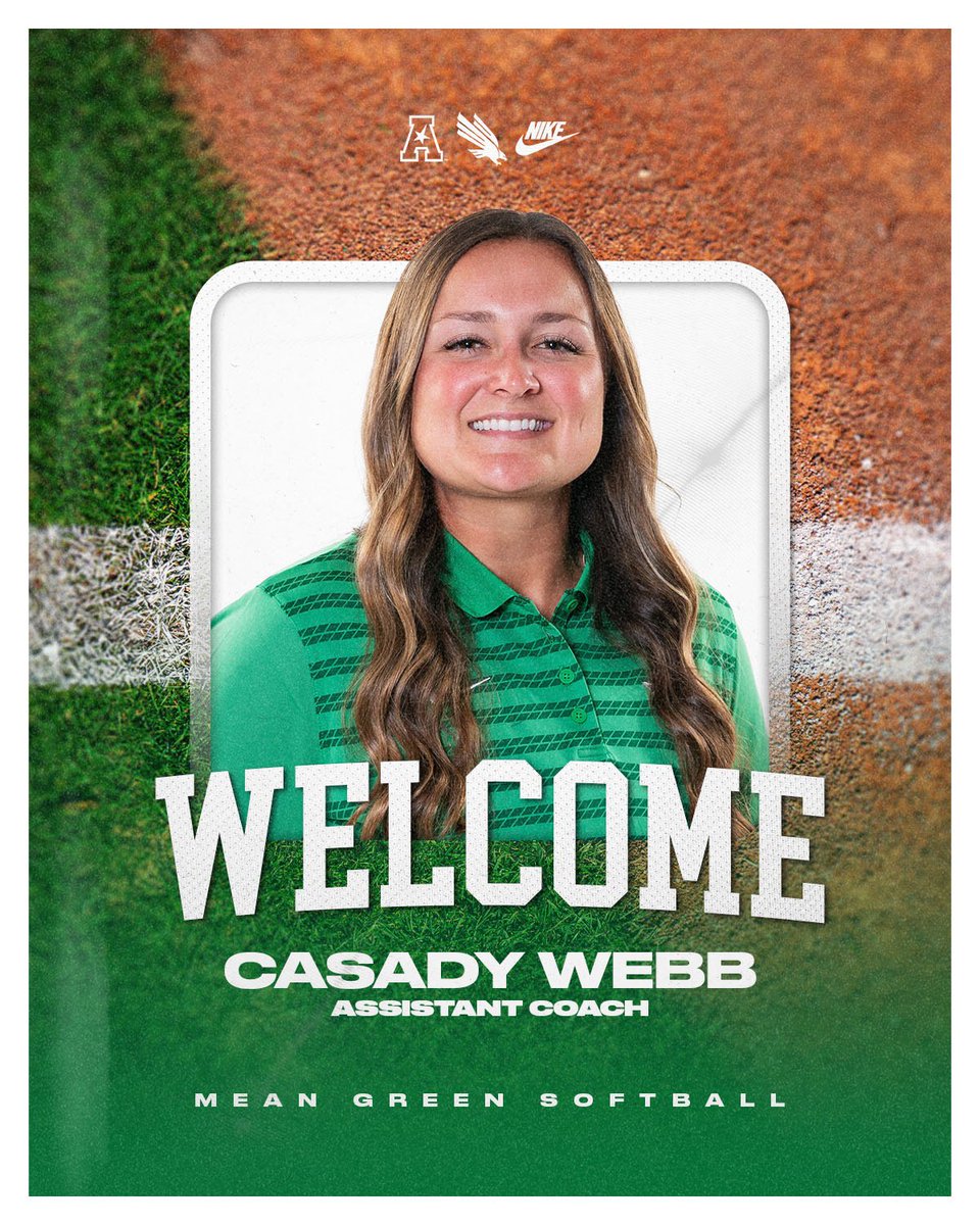 UNT Softball (@meangreensb) on Twitter photo Welcome back to Denton, <a href="/Casady_Webb/">Casady Webb</a>!! Coach Webb is a Mean Green letter winner and the newest addition to our staff!
📰 northtex.as/43NSsrp
#GMG 🟢🦅 Welcome back to Denton, <a href="/Casady_Webb/">Casady Webb</a>!! Coach Webb is a Mean Green letter winner and the newest addition to our staff!
📰 northtex.as/43NSsrp
#GMG 🟢🦅