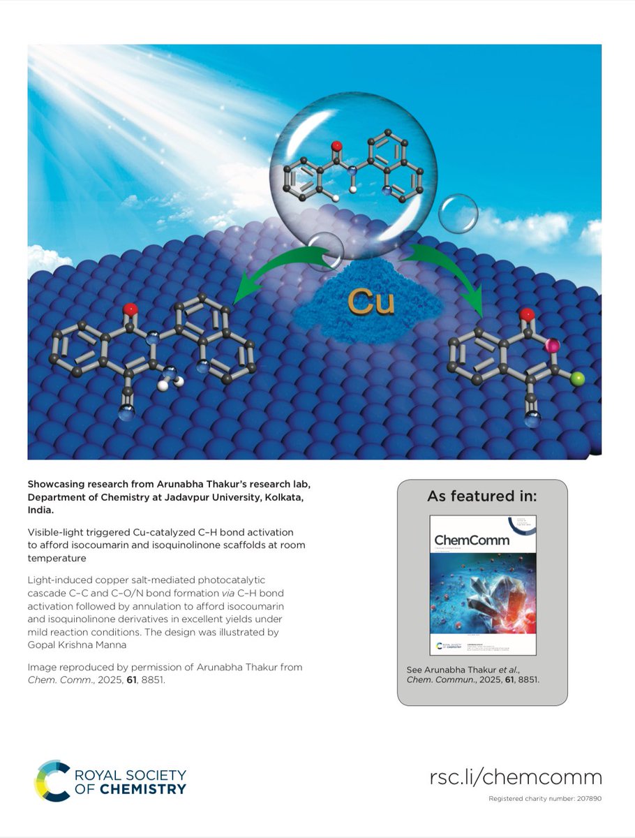Arunabha Thakur Research Lab (@at_research_lab) on Twitter photo Happy to have ChemComm cover feature
Pls connect with original aricle here 
xlink.rsc.org/?DOI=D5CC01651G Happy to have ChemComm cover feature
Pls connect with original aricle here 
xlink.rsc.org/?DOI=D5CC01651G