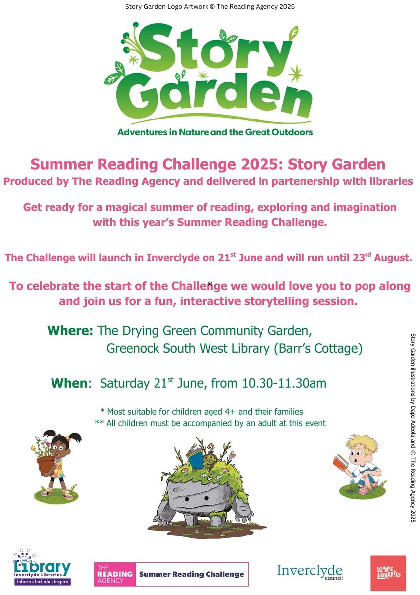 We're so excited as this year's #SummerReadingChallenge will launch across #InverclydeLibraries on 21st June and will run until 23rd August!🌞📚🏅 

This summer, we're tapping into a world of imagination through reading, exploring adventure, fantasy and the magical world of