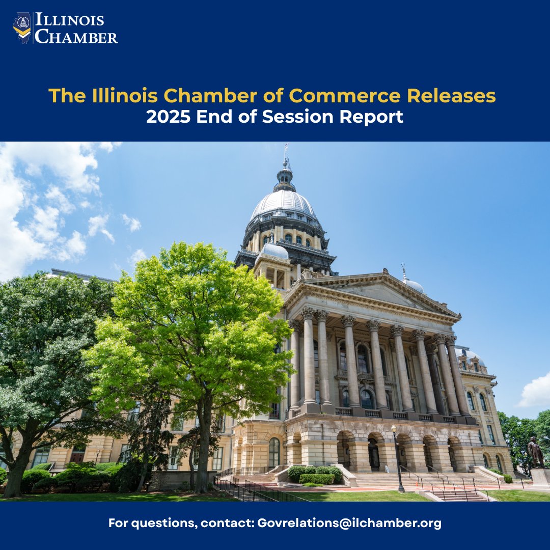 The Illinois Chamber is proud to release our Annual End of Session Report. Our team has diligently drafted, tracked, and advocated on legislation impactful for the business community. bit.ly/442cH3l