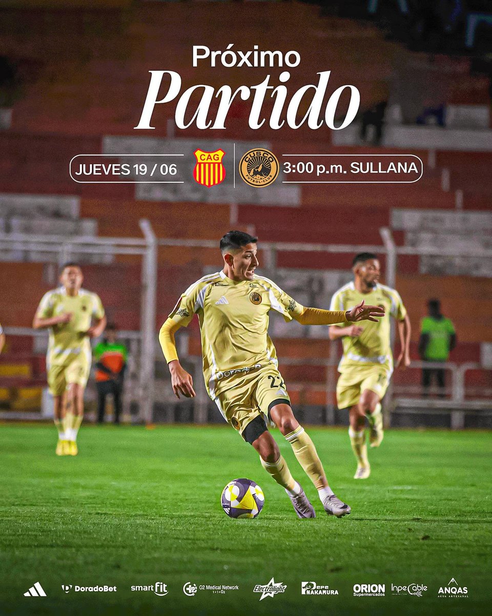 Cusco FC (@cuscofc_2009) on Twitter photo 💥 ¡Nos preparamos para un nuevo desafío! ⚔️💛
🆚 <a href="/Grau_Oficial/">Club Atlético Grau - Oficial</a>
⏰ Jueves 19 Junio - 3:00 p.m.
🏟️ Estadio Campeones del 36 - Sullana
¡Vamos Cusco, a dejarlo todo en la cancha!
#SomosCusco 💥 ¡Nos preparamos para un nuevo desafío! ⚔️💛
🆚 <a href="/Grau_Oficial/">Club Atlético Grau - Oficial</a>
⏰ Jueves 19 Junio - 3:00 p.m.
🏟️ Estadio Campeones del 36 - Sullana
¡Vamos Cusco, a dejarlo todo en la cancha!
#SomosCusco