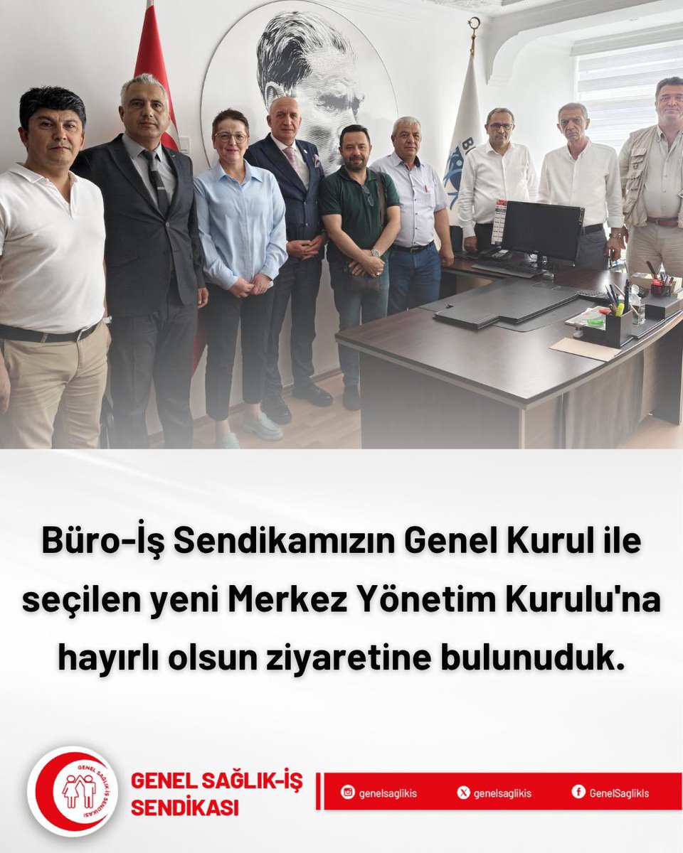 Genel Sağlık-İş Genel Merkez (@genelsaglikis) on Twitter photo Büro-İş Sendikamızın Genel Kurul ile seçilen yeni Merkez Yönetim Kurulu'na hayırlı olsun ziyaretine bulunuduk.
<a href="/buroissendikasi/">Büro - İş Sendikası</a> Büro-İş Sendikamızın Genel Kurul ile seçilen yeni Merkez Yönetim Kurulu'na hayırlı olsun ziyaretine bulunuduk.
<a href="/buroissendikasi/">Büro - İş Sendikası</a>