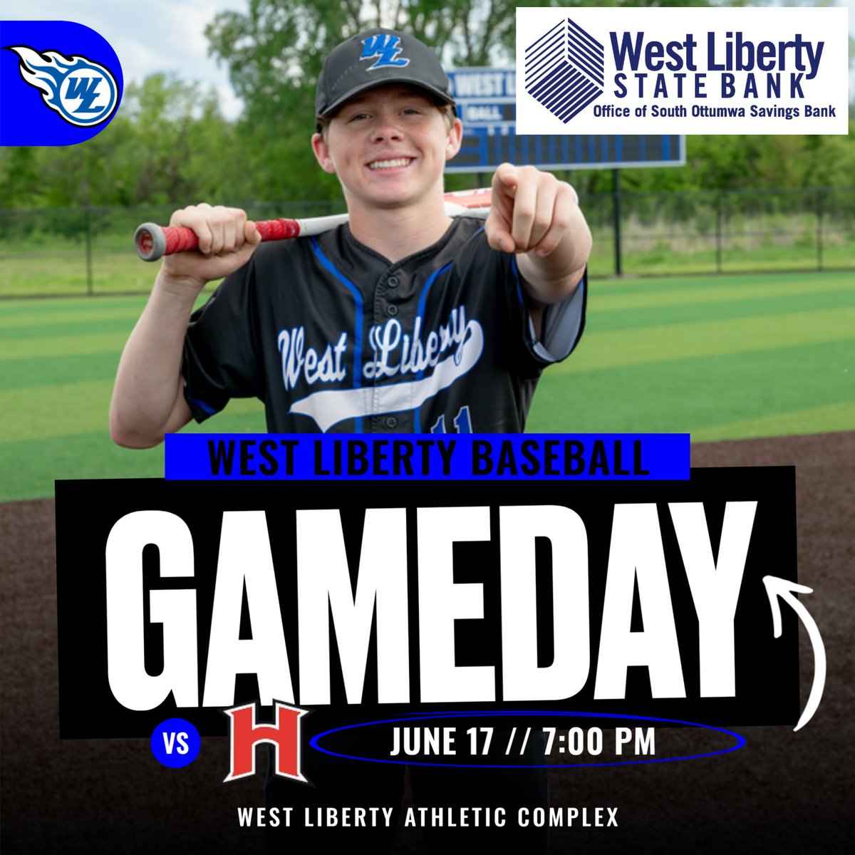 West Liberty CSD (@westlibertycsd) on Twitter photo Sorry, I'm new at this. <a href="/WestLibBaseball/">West Liberty Baseball</a> plays Highland at home tonight! LET'S GO!!!!
Thanks again, West Liberty State Bank!!!!
<a href="/TAWulfie33/">Troy Wulf</a>
<a href="/WestLibAthletic/">West Lib Athletics</a>
<a href="/LoriaAdam/">Adam Loria</a>
#Tullygetstwoposts Sorry, I'm new at this. <a href="/WestLibBaseball/">West Liberty Baseball</a> plays Highland at home tonight! LET'S GO!!!!
Thanks again, West Liberty State Bank!!!!
<a href="/TAWulfie33/">Troy Wulf</a>
<a href="/WestLibAthletic/">West Lib Athletics</a>
<a href="/LoriaAdam/">Adam Loria</a>
#Tullygetstwoposts