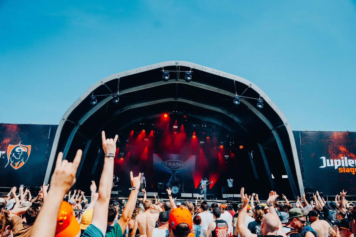 TrashBoatUK's tweet photo. We are back at @GraspopMetal this week! We play Thursday on the Jupiler stage. Here’s some snaps from last time we were there back in 2022. Who we seeing there this year?? https://t.co/1IFXMCymw0