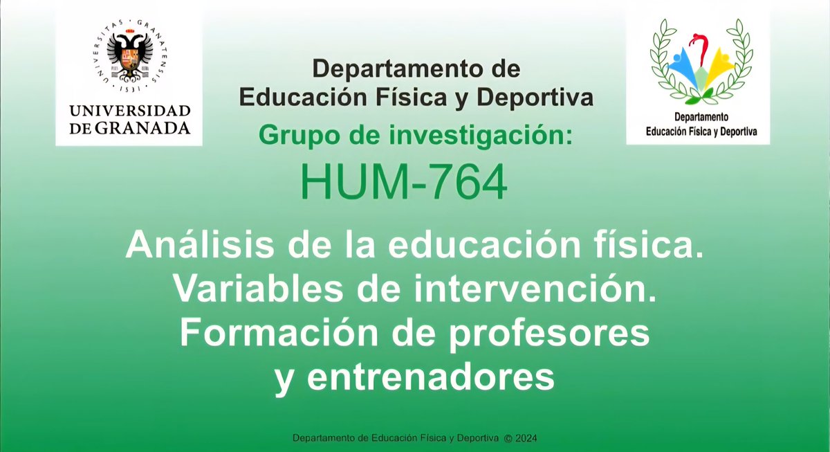 ¿Conoces el grupo de investigación HUM764 y sus líneas de investigación? Si aún no y te gusta mejorar tu práctica docente en Educación Física te animo a ver el siguiente video: 

youtube.com/watch?v=wO3MQm…

#PhD#Researchgroup#PhysicalEducation