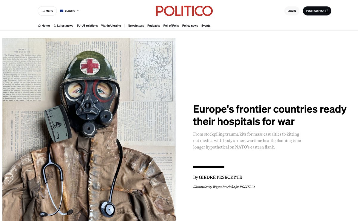 L'altro ieri è uscito questo articolo sul giornale "POLITICO" in cui si faceva luce sul fatto che gli ospedali nell'Europa orientale si stiano ormai da tempo preparando ad una grande guerra con la Russia sul proprio territorio. 

Questa, insieme alla storia del "kit d'emergenza"