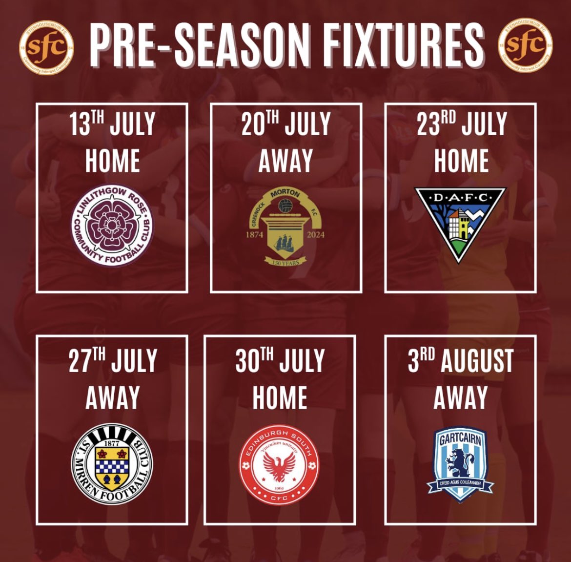 Pre-Season Schedule📅

See how the squad gears up for the upcoming season💪