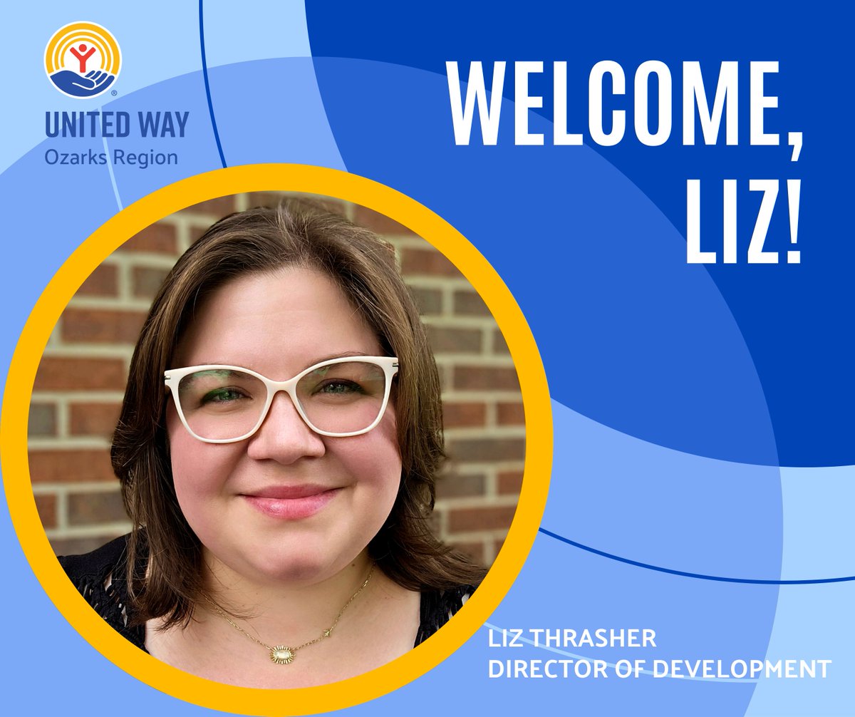 Welcome to the team, Liz!

We’re thrilled to announce Liz Thrasher as our new Director of Development! Please join us in giving her a warm United Way Ozarks Region welcome and give her a call to find out how you can support our mission! 💙🙌 

#UnitedistheWay #UWOzarks
