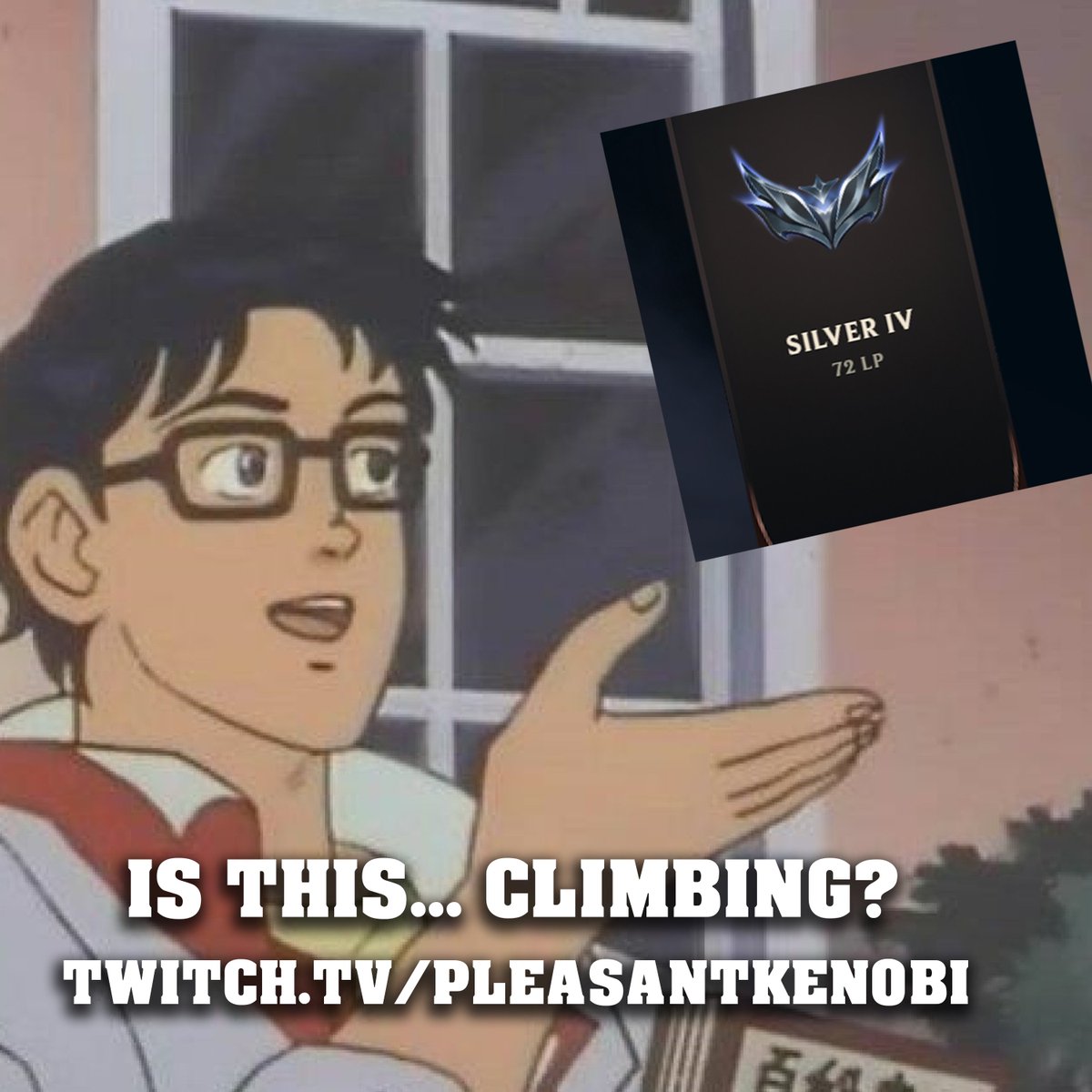 Going live for a few hours of League of Legends. CLIMBING, PUSHING, THROWING UP.

On that Streaming site right now.