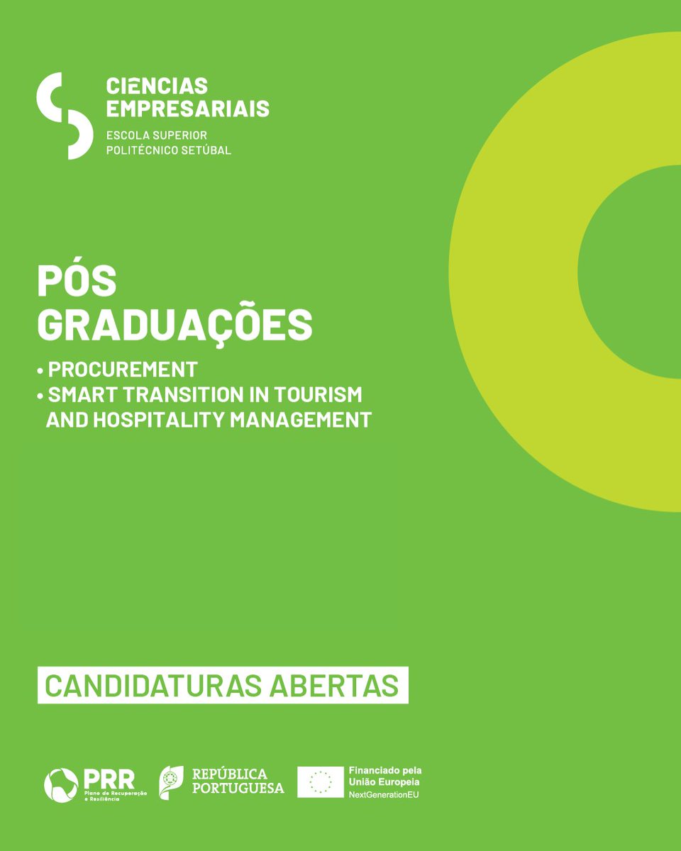 ESCEIPS's tweet photo. A especialização certa pode mudar o rumo da tua carreira!🎓
Vem explorar a ligação ao mundo empresarial e candidata-te até 23 de junho às nossas pós-graduações📅
👉 https://t.co/5rqV6PMHA6

#posgraduacao #politécnicodesetúbal #candidaturas #esceips #turismo #procurement https://t.co/N2KFrOPiop