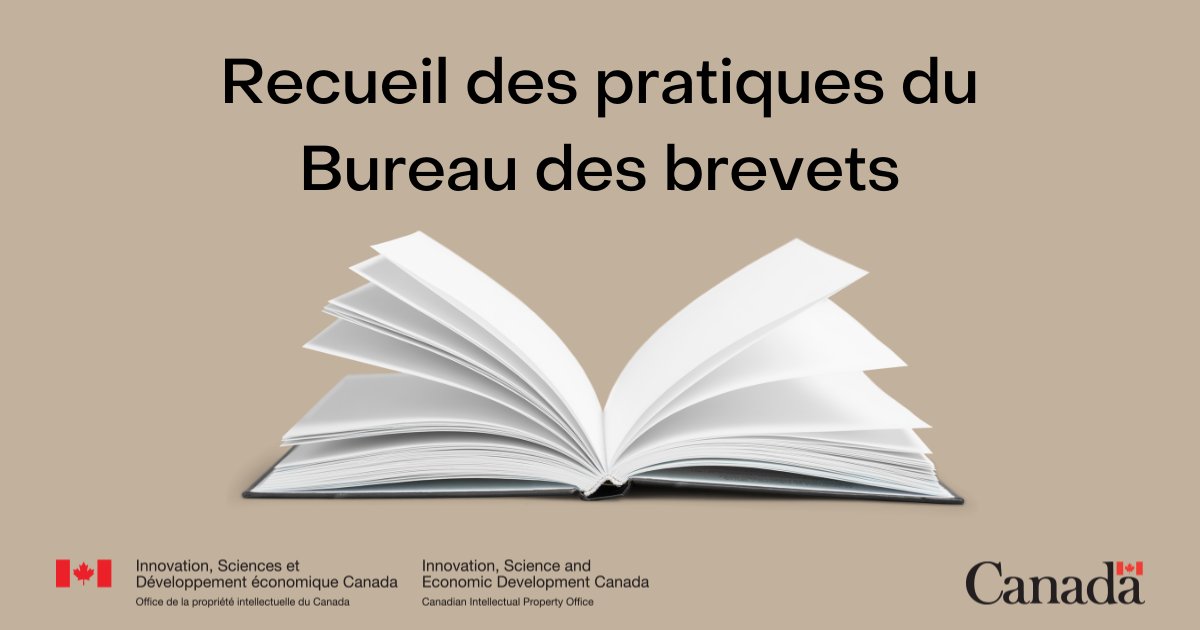Nous voulons connaître votre avis! 🗣️  

Faites-nous part de vos commentaires sur les mises à jour proposées au Recueil des pratiques du Bureau des #brevets (RPBB). 

La date limite est le 11 juillet: ow.ly/Imiu50Wa3pk