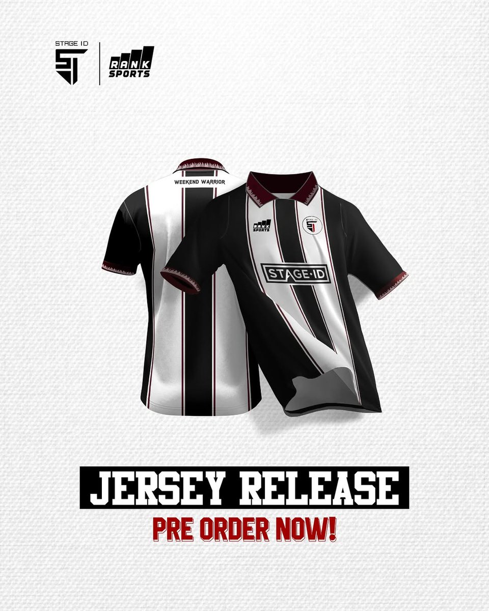 stageID's tweet image. Dengan bangga kami mempersembahkan merchandise terbaru dari StageID untuk musim 2025 / 2026 hasil kolaborasi kami bersama RANK SPORTS

Selamat memesan &amp;amp; membeli Jersey StageID secara online pada link yang tertera bio . 

Pre-order Jersey Stage ID 
forms.gle/x8REQFBXZmaLtY…