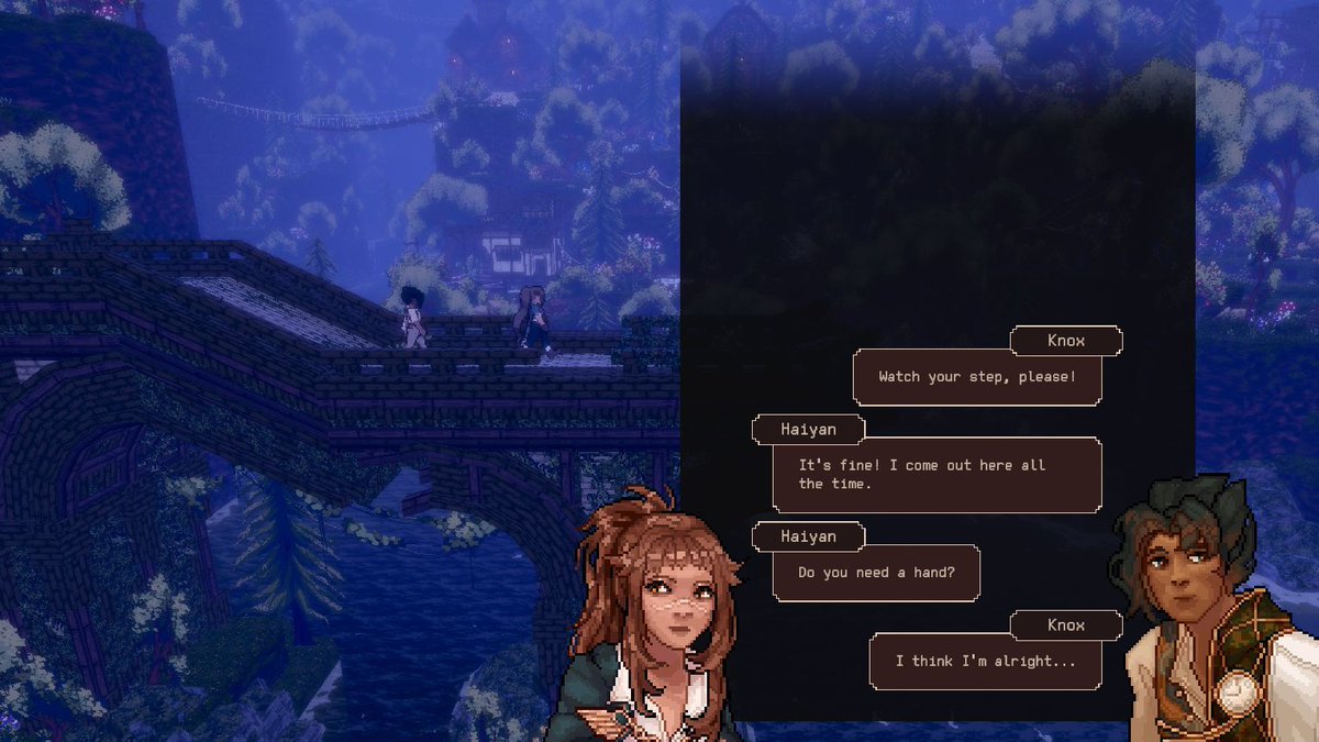 cinnadev_'s tweet image. In Delphinium, cultivating connections with those around you matters just as much as growing your crops- sometimes even more.
Featuring:
🩵 Unique, dialogue-based mechanics
🌿 Bittersweet cozy farming sim
⛰️ Not-so-idyllic mountain village life
2026. Stay tuned 👁️