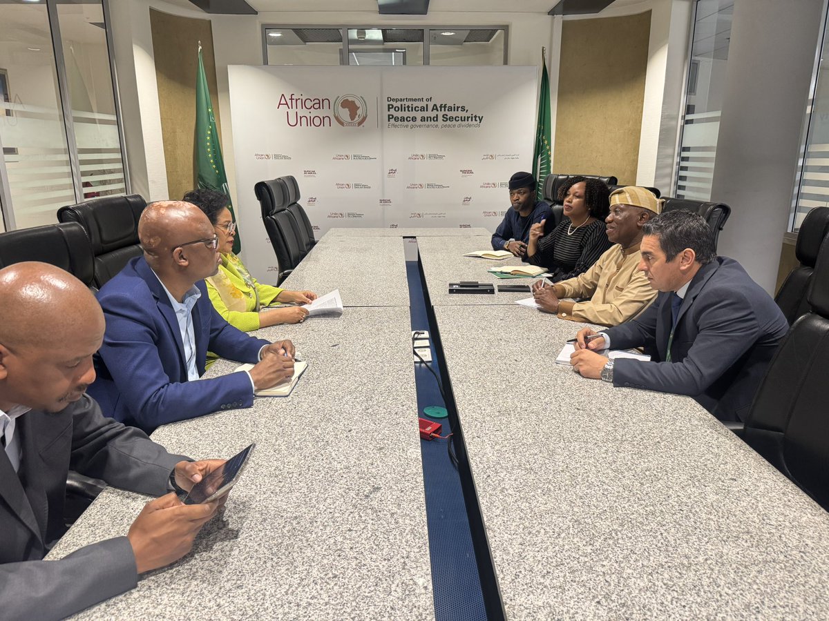 Amb. Bankole Adeoye (@bankole_adeoye) on Twitter photo I was pleased to receive Ms. <a href="/nardosbthomas/">Nardos BEKELE-THOMAS</a>, CEO of <a href="/NEPAD_Agency/">AUDA-NEPAD</a>, for a courtesy visit. We discussed enhancing collaboration between PAPS and AUDA-NEPAD to advance the peace, security, and development triple nexus and strengthen synergy for greater impact across the continent I was pleased to receive Ms. <a href="/nardosbthomas/">Nardos BEKELE-THOMAS</a>, CEO of <a href="/NEPAD_Agency/">AUDA-NEPAD</a>, for a courtesy visit. We discussed enhancing collaboration between PAPS and AUDA-NEPAD to advance the peace, security, and development triple nexus and strengthen synergy for greater impact across the continent