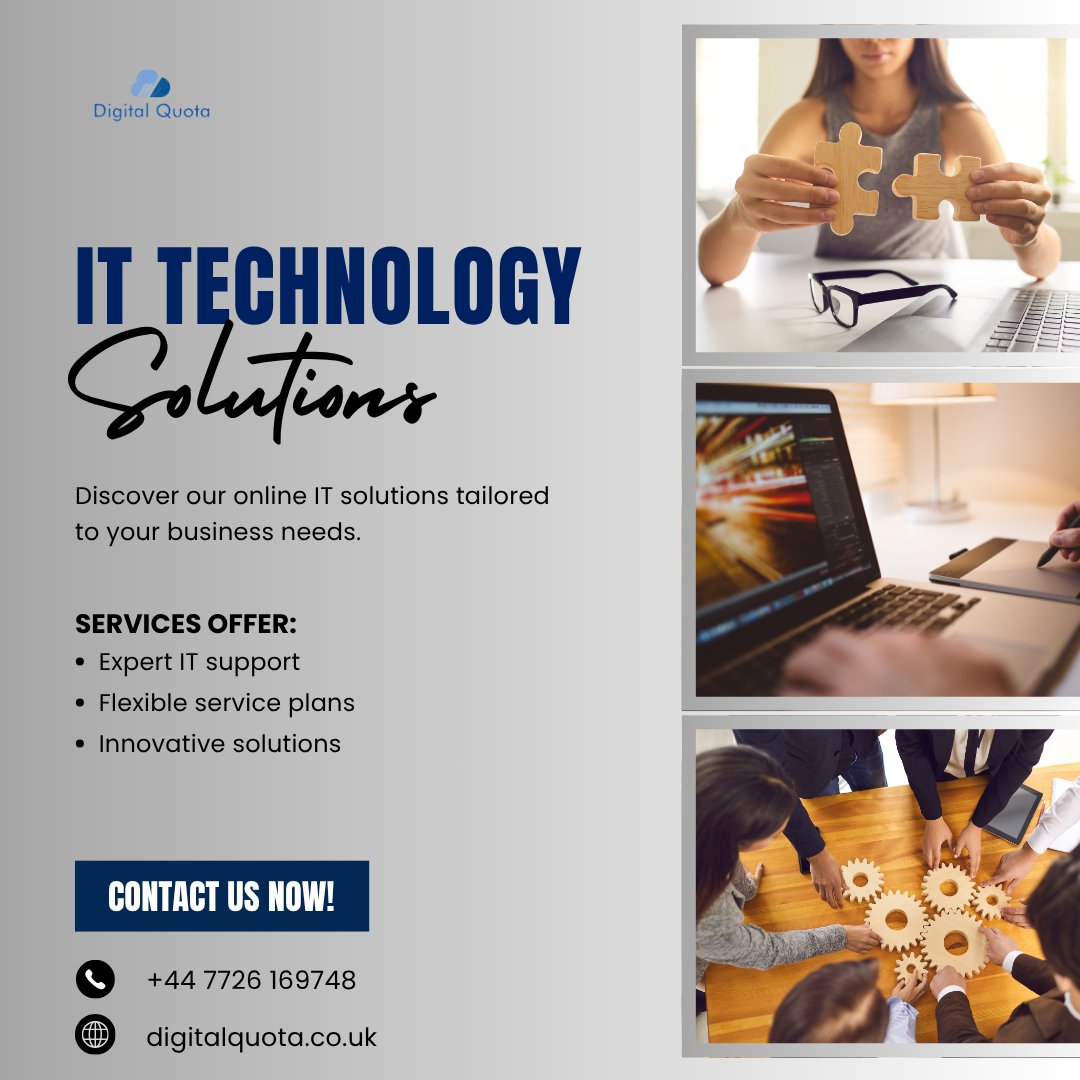 Take your business to the next level with our IT Solutions!
 #Digitalquota #ITServices #itconsultingfirms #ITconsultingservice #techsolutions #cybersecurity #informationtechnology #ITSolutions #BusinessSupport #techsupport #digitaltransformation #technologyconsulting