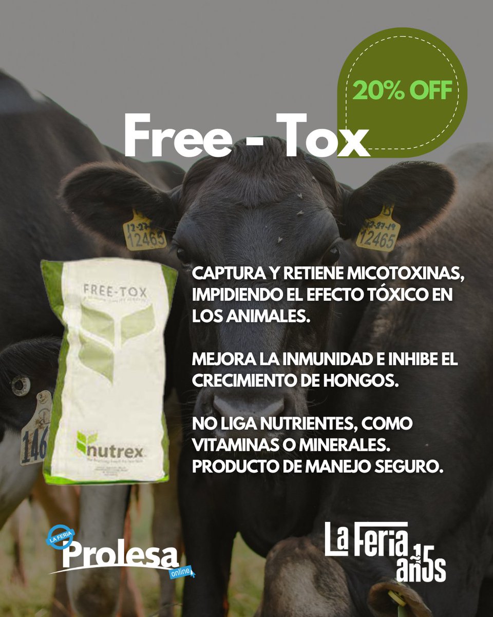 ¡PROMO IMPERDIBLE EN FERIA PROLESA! 🔥

Hasta el 21/6 grandes descuentos en productos Nutrisur en sucursales <a href="/ProlesaUy/">Prolesa</a> y en prolesa.com.uy

Nutridairy Max y Nutriparto Potenciado – 15% OFF
Free Tox – 20% OFF

¡Es el momento de potenciar tu producción! ¡No te lo pierdas!