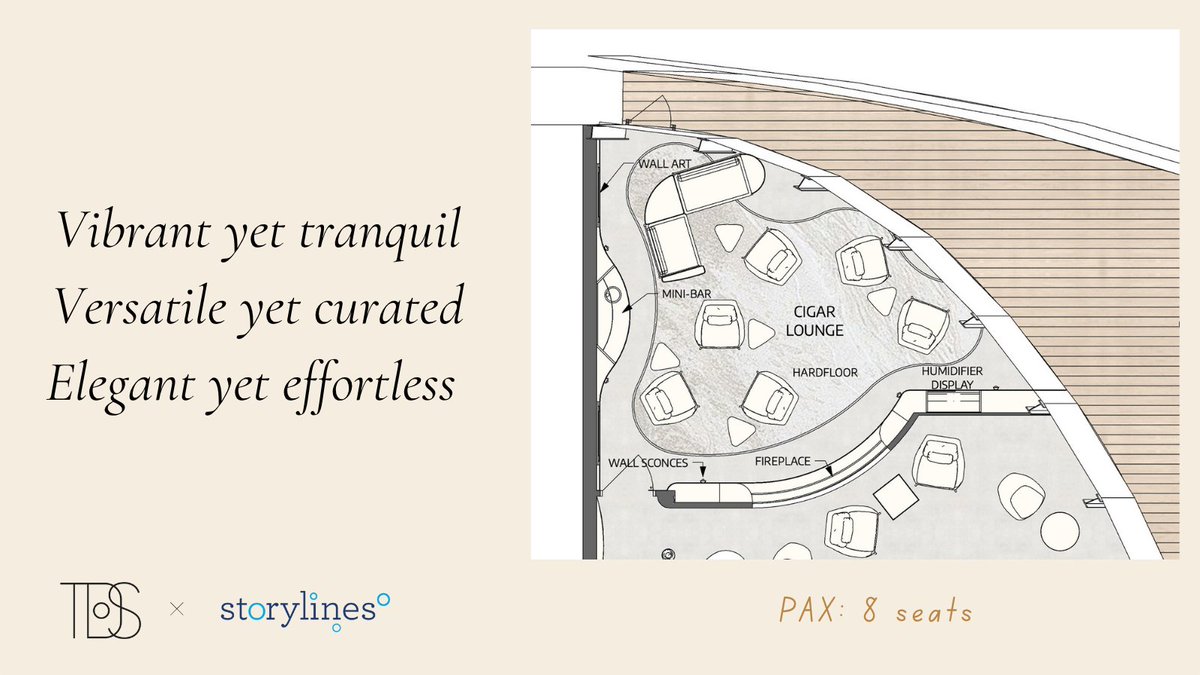 A smoldering retreat, day or night. 💨

The Smolders Suite blends moody tones, modern elegance, and ocean views for the ultimate cigar lounge escape.

#CigarLounge #LuxuryDesign #CruiseLifestyle #StorylinesGlobal #OceanView