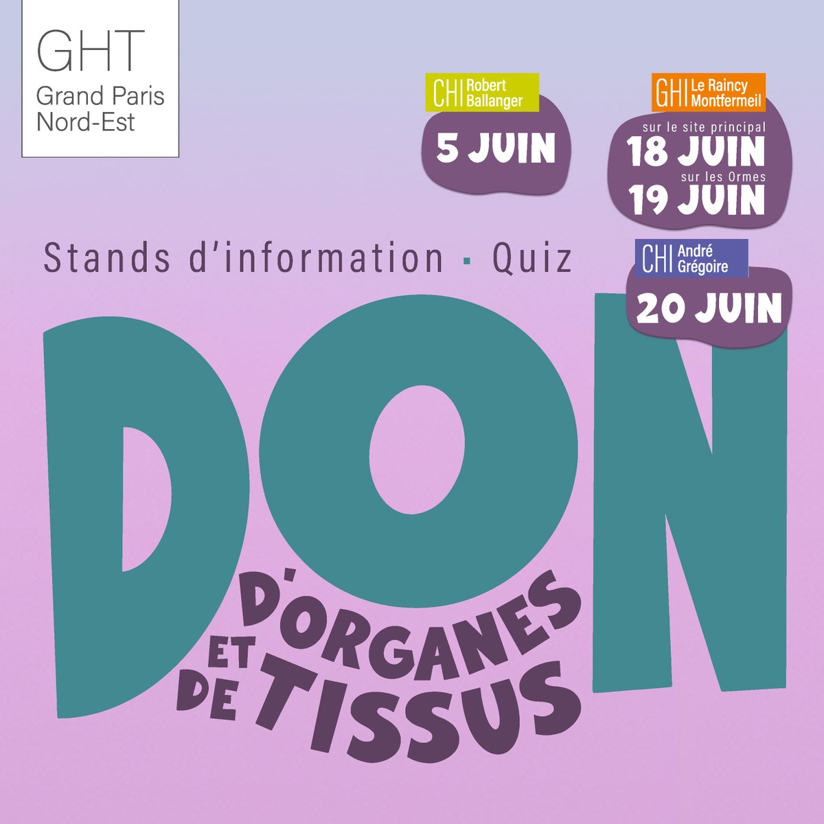 💚[#DONORGANES #EVENEMENT]💚 🤝Place au ruban vert et à la sensibilisation  aux dons d'organes ! Rdv pour 3 journées spéciales... 🗓18 et 19 juin sur  le GHI LRM 🗓20 juin sur le CHI, image size:1200x1200