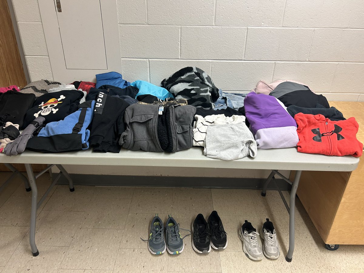 Check out our Lost and Found tables and claim your items! Any unclaimed clothing will be donated at the end of the year.