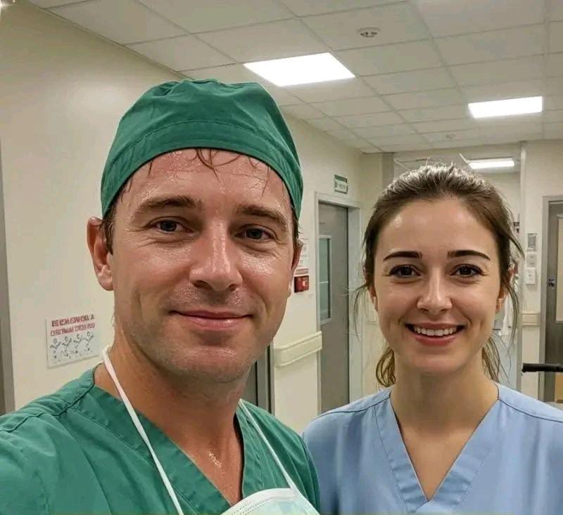 We are doctors, and we took this photo after a successful 10-hour operation — thank God. If you don’t mind, just drop us a simple “hello”!