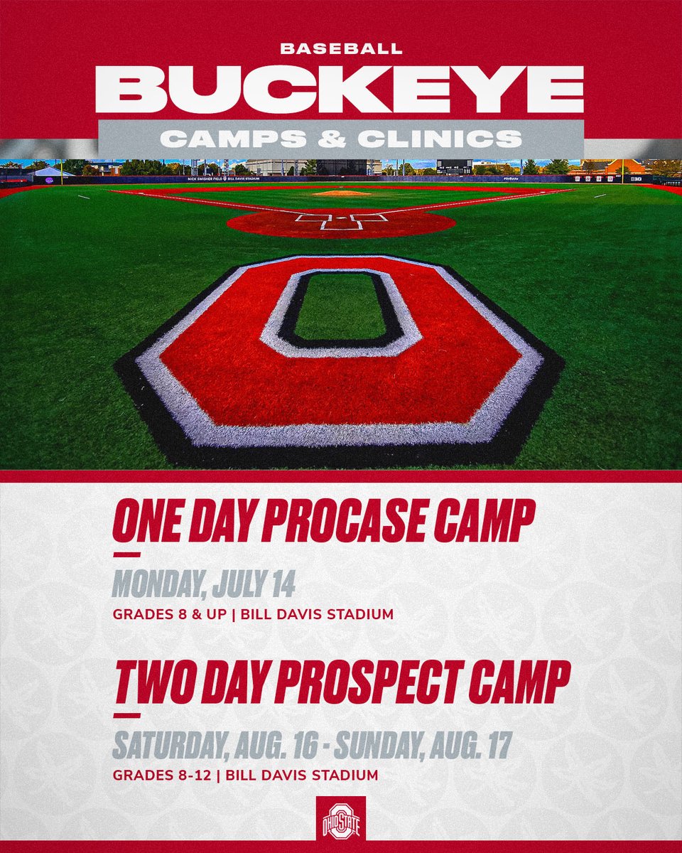We're gearing up for prospect camps at Bill Davis Stadium! 🔒 up your spot to show your talents to the Ohio State coaching staff now by registering at the link below! 

🔗 go.osu.edu/baseball-camps

#GoBucks