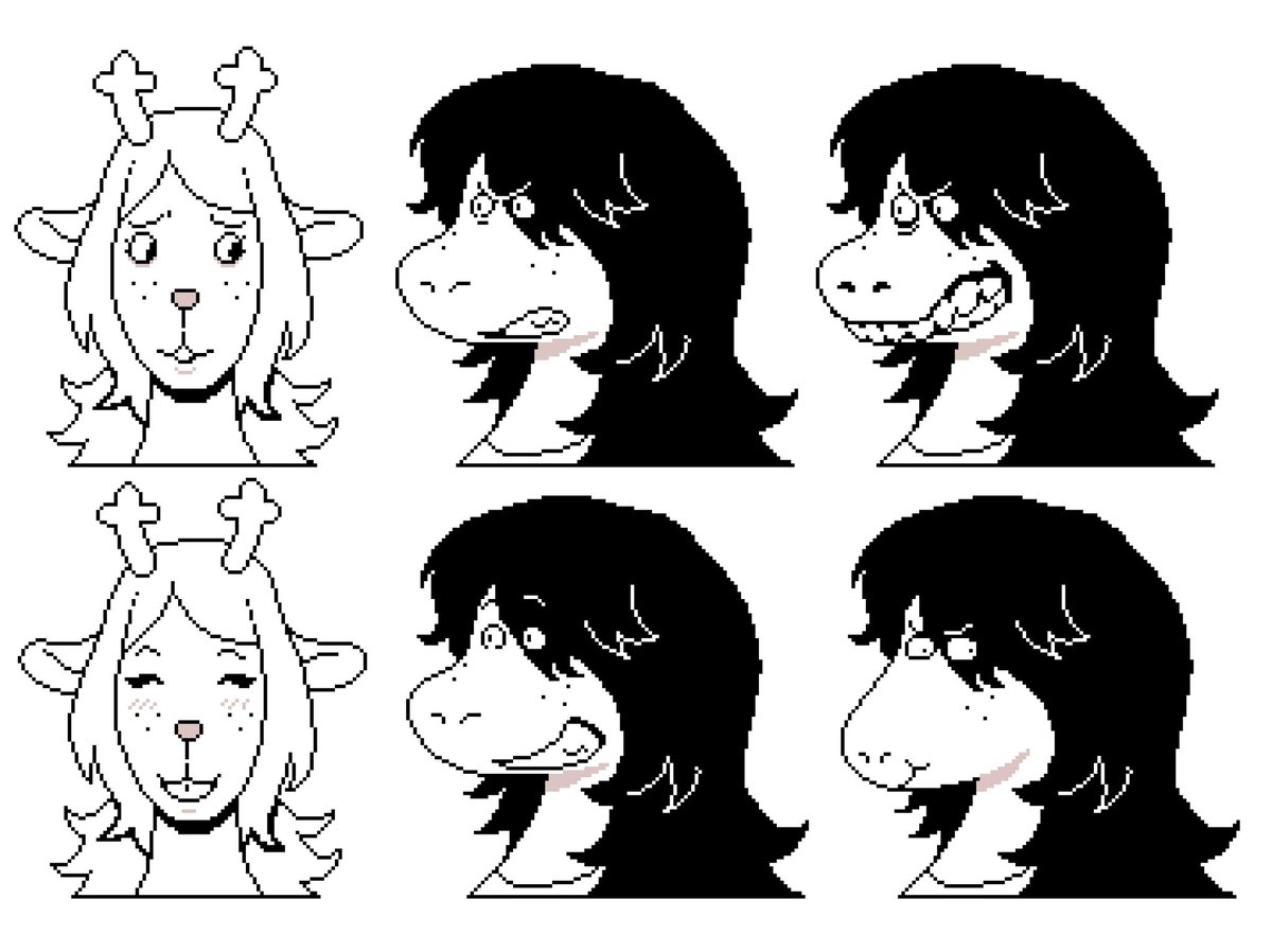 My take on some Noelle and Susie sprites :) #DELTARUNE