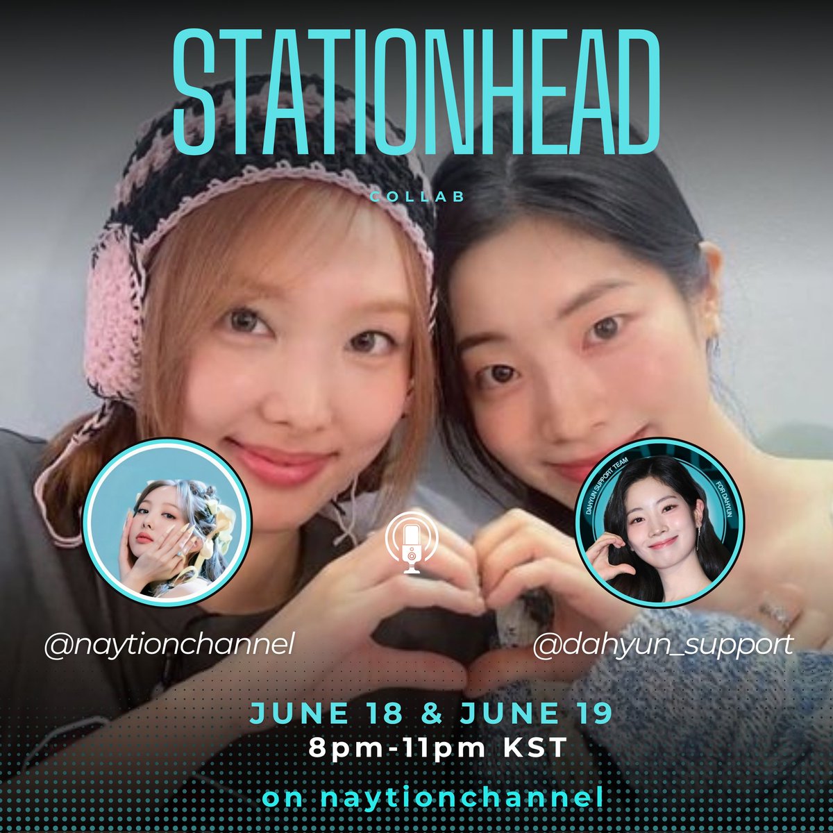 Because YeonDub is the apple of our eyes, we're bringing NAYEON x DAHYUN streaming party back! 

Join us for a 2-day streaming with <a href="/dahyun_support/">Dahyun Support Team</a> this June 18 and 19! Save the dates, join us and don't be gone! 👀

🔗 stationhead.com/naytionchannel

#NAYEON #나연
#DAHYUN <a href="/JYPETWICE/">TWICE</a>